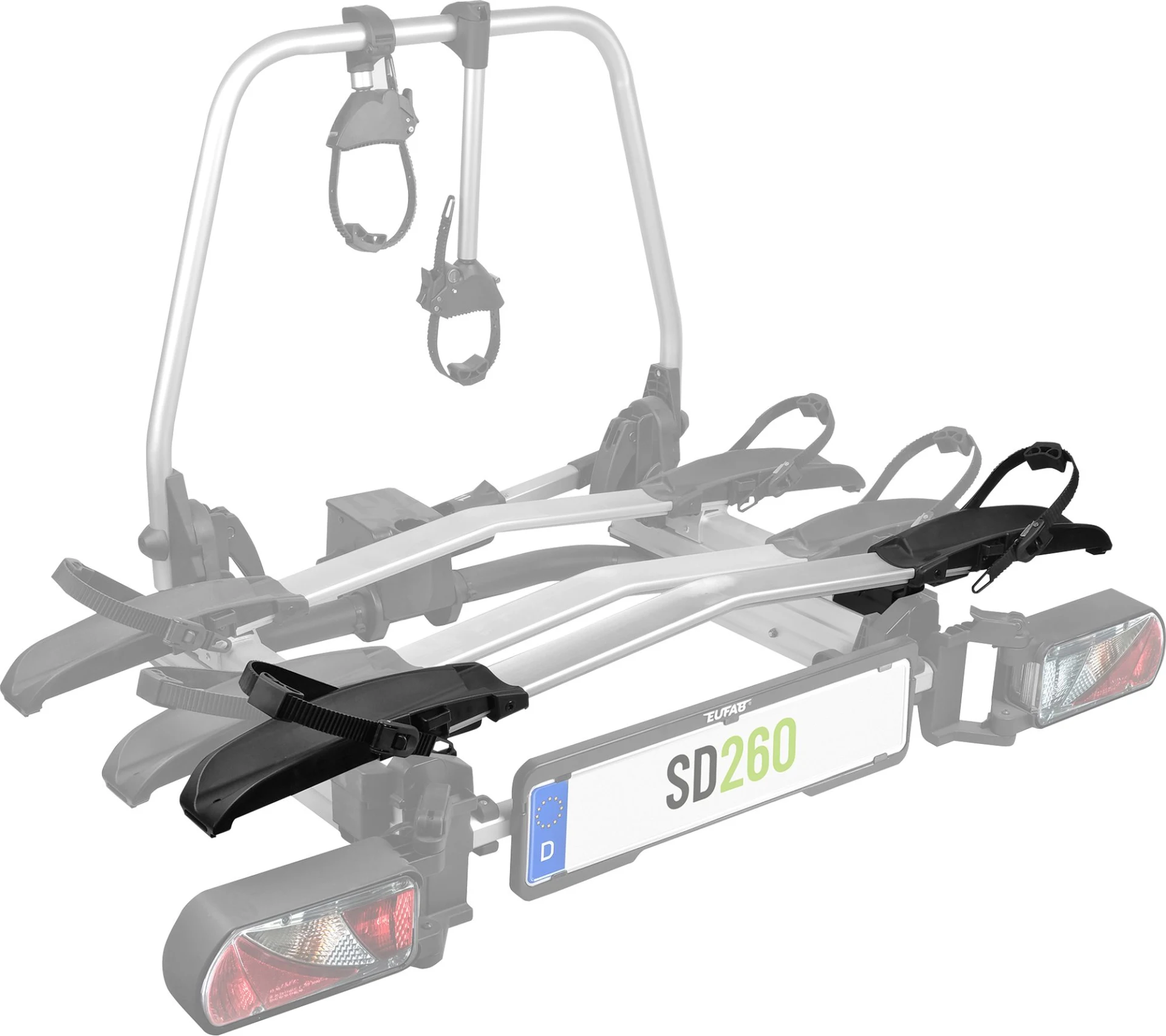 Eufab Erweiterungsschiene 3. Fahrrad für SD260 Kupplungsträger silber