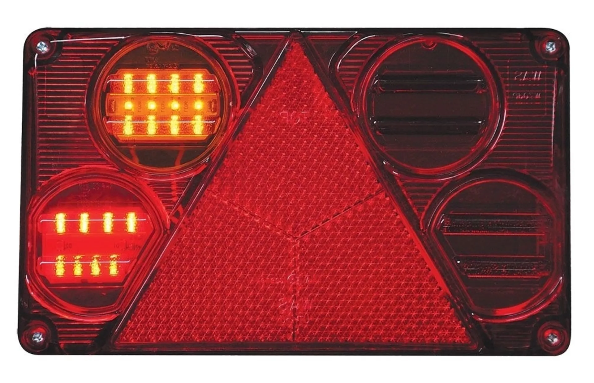 WAS - LED-Schlussleuchte 12/24 V links 232 x 142 x 60 mm, mit KZL seitlich