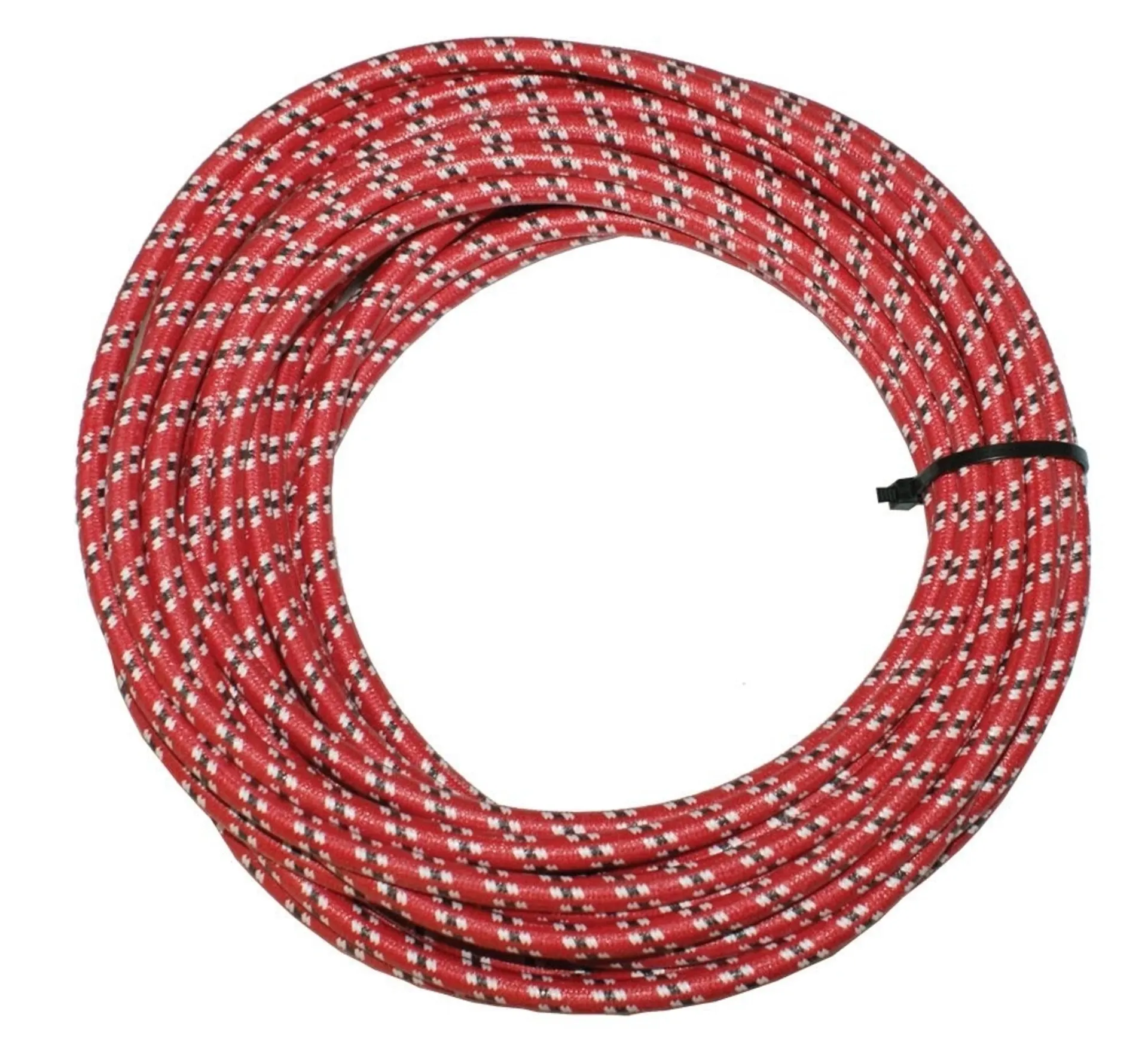 Textilumflochtene Zündleit. 7mm rt/ws/sz