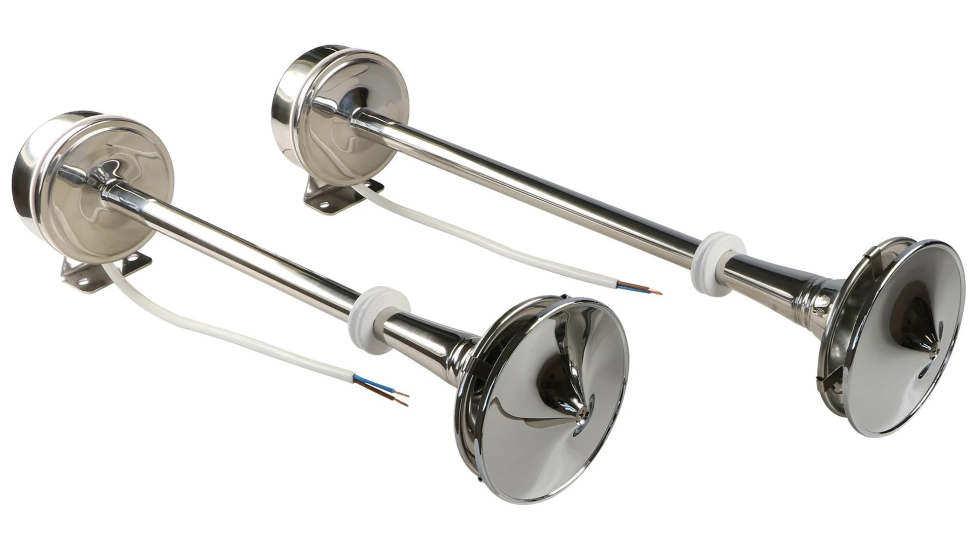 LKW-Doppelhorn, elektromagn., 24V 24V 340/390Hz Länge: 51/43cm LKW-Doppelhorn, elektromagn., 24V 24V 340/390Hz Länge: 51/43cm