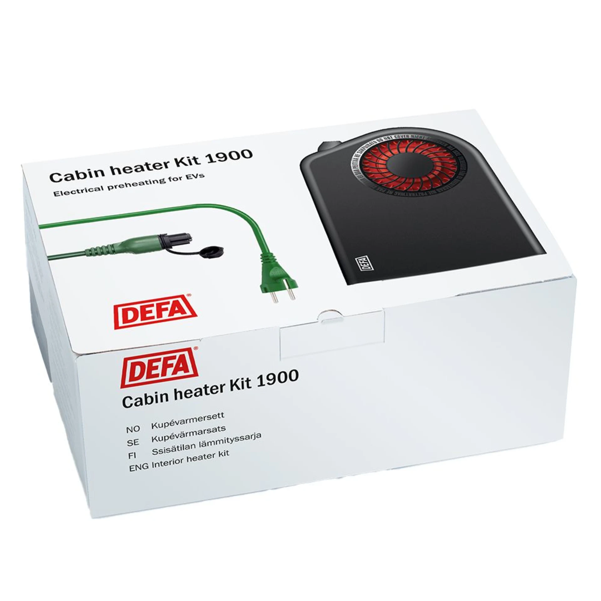 DEFA - Termini II 1900 Heizlüfter-Kit 230 VAC, 1’900 W, Innenlüfter + Anschlusskabel