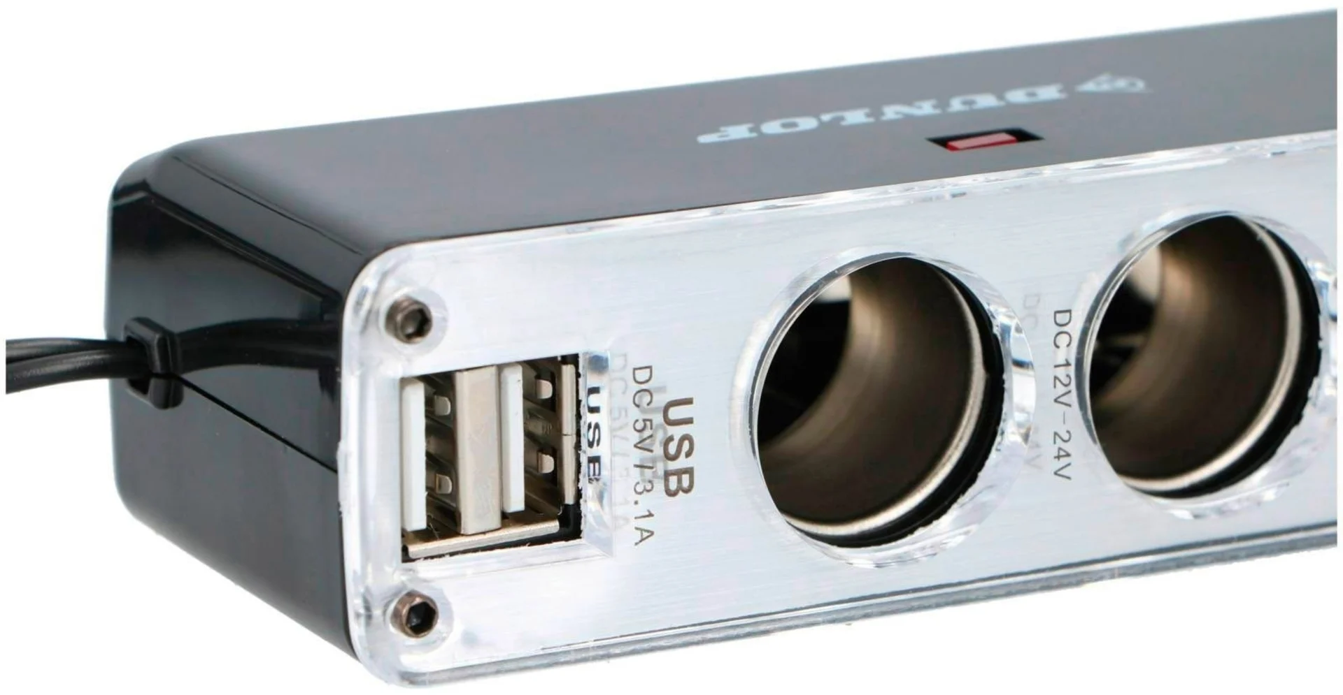 Dunlop prise triple 12/24 V avec 2 x USB