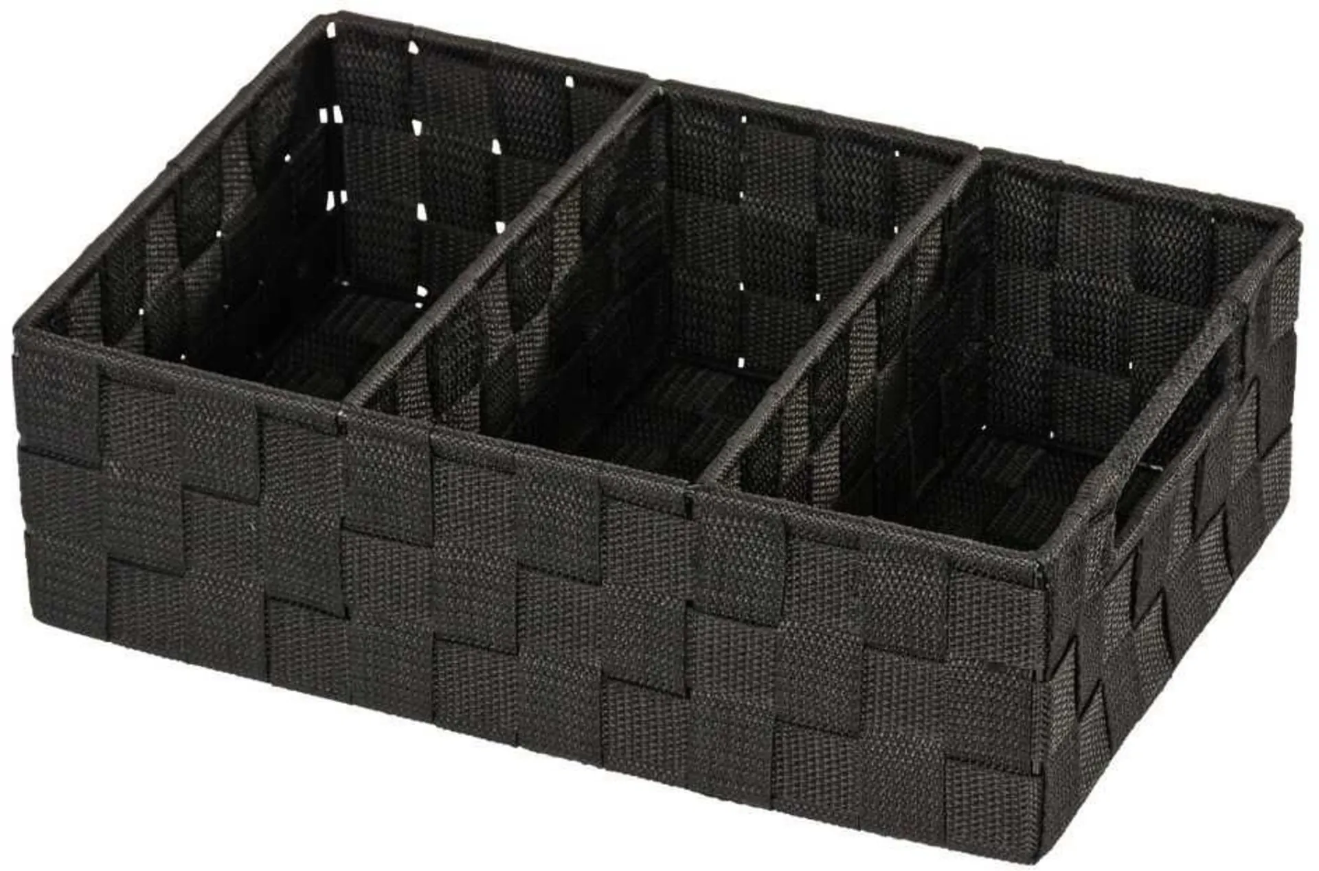 Panier de rangement Wenko Adria avec poignée et 3 compartiments, noir