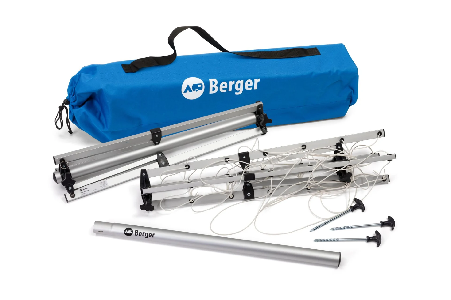 Berger Wäschespinne & Sat-Stativ inkl. Packsack silber