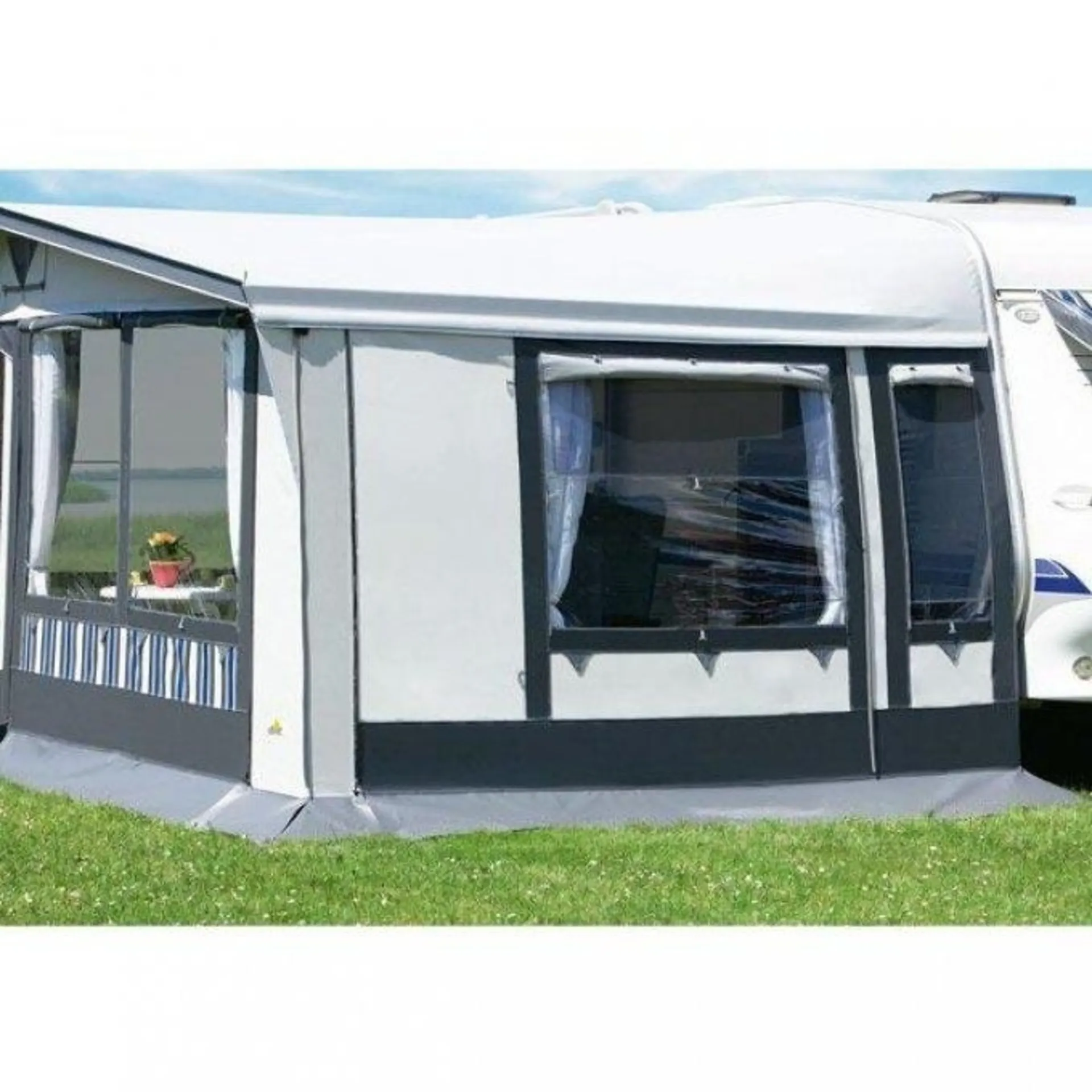 Dwt Tango 300 Saison- und Ganzjahresvorzelt weiss / grau 1121 - 1150 cm / 300 cm