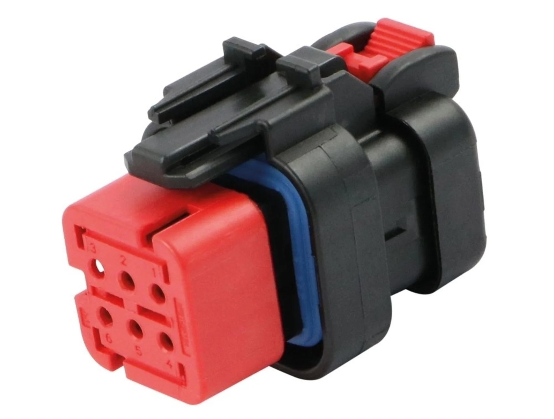 AMPSeal 16 - Boîtier de prise 6 pôles, Key A rouge, 6 pôles
