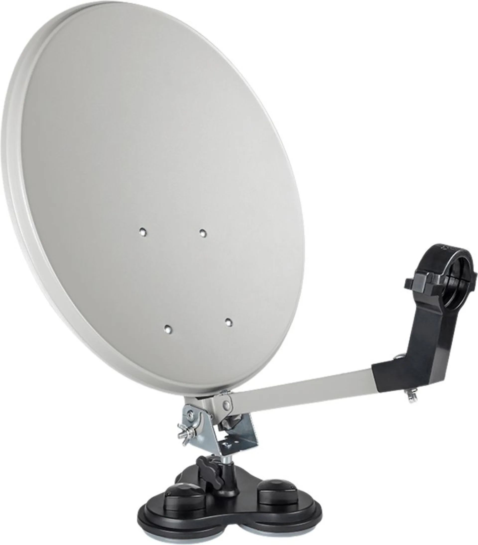 Installation satellite mobile Megasat avec récepteur HD dans une valise de camping