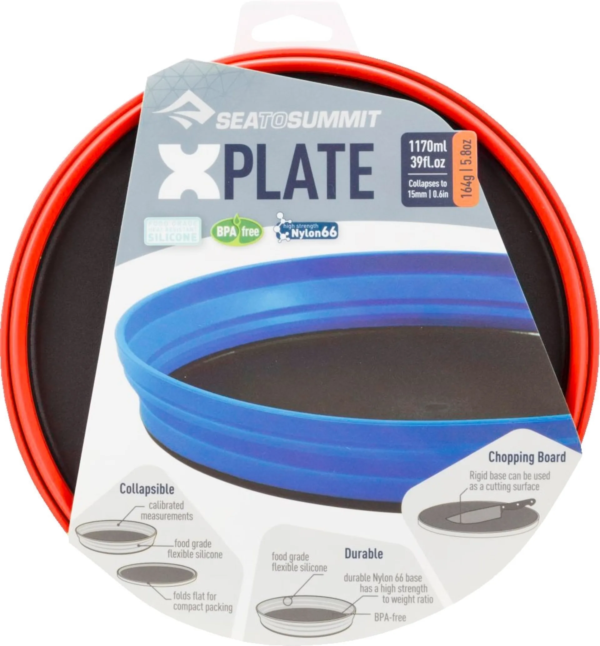 Sea to Summit X-Plate Teller zusammenklappbar rot 1170 ml