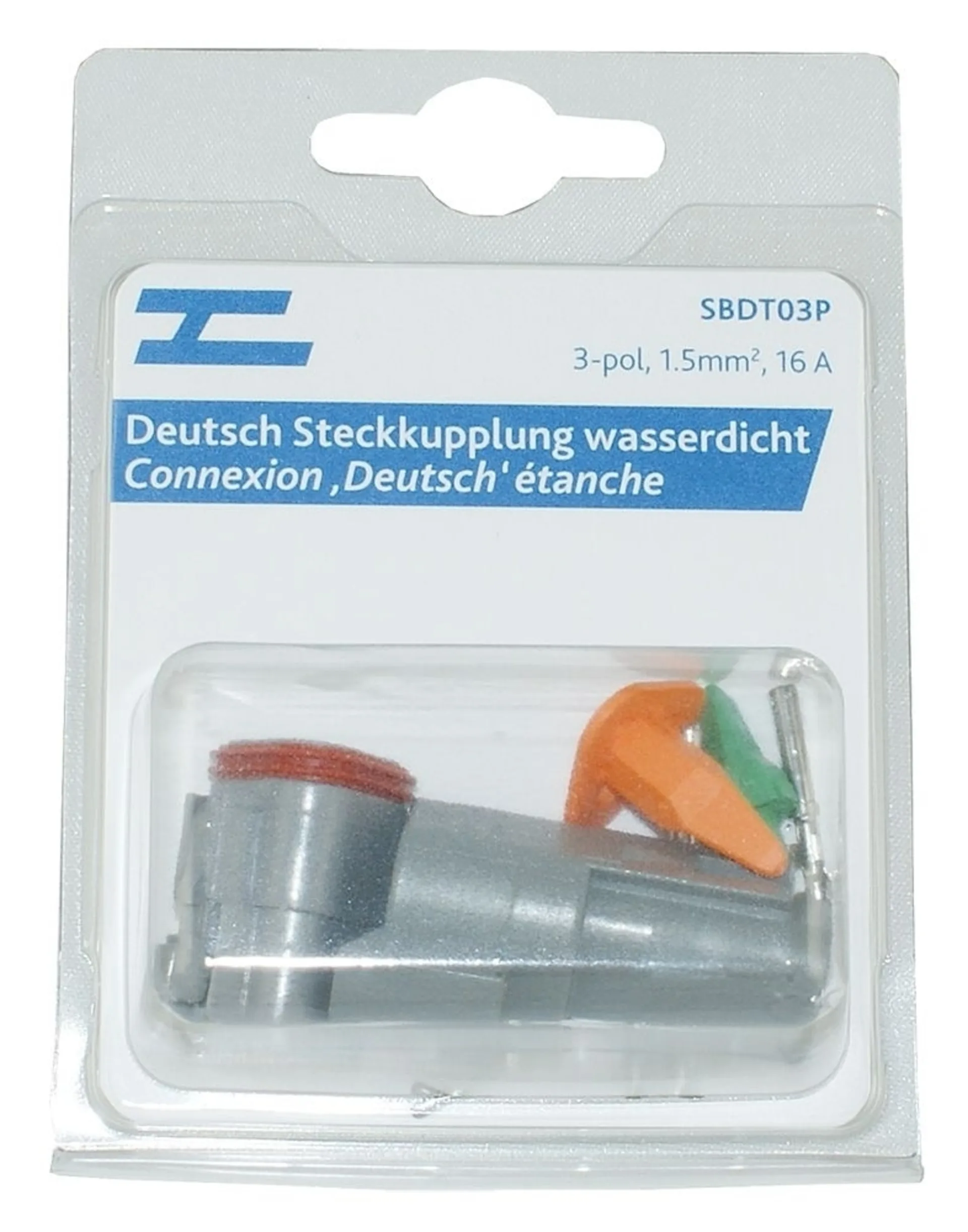 Deutsch Steckkupplung wasserdicht 3 pol. 3-polig - 1.5mm2 - 13 Amp. Deutsch Steckkupplung wasserdicht 3 pol. 3-polig - 1.5mm2 - 13 Amp.
