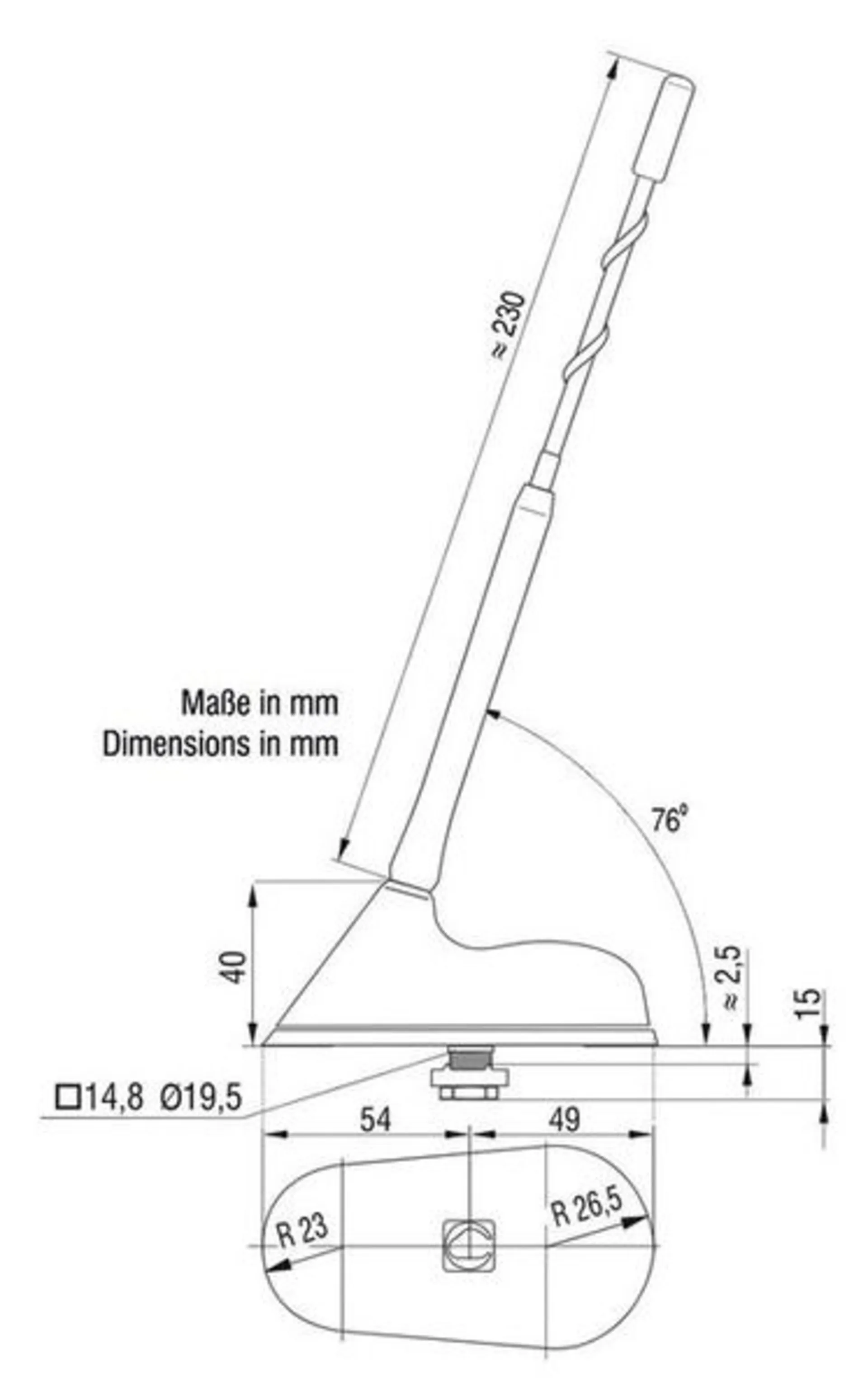 Dachantenne für Kastenwagen mit Metalldach (12V)