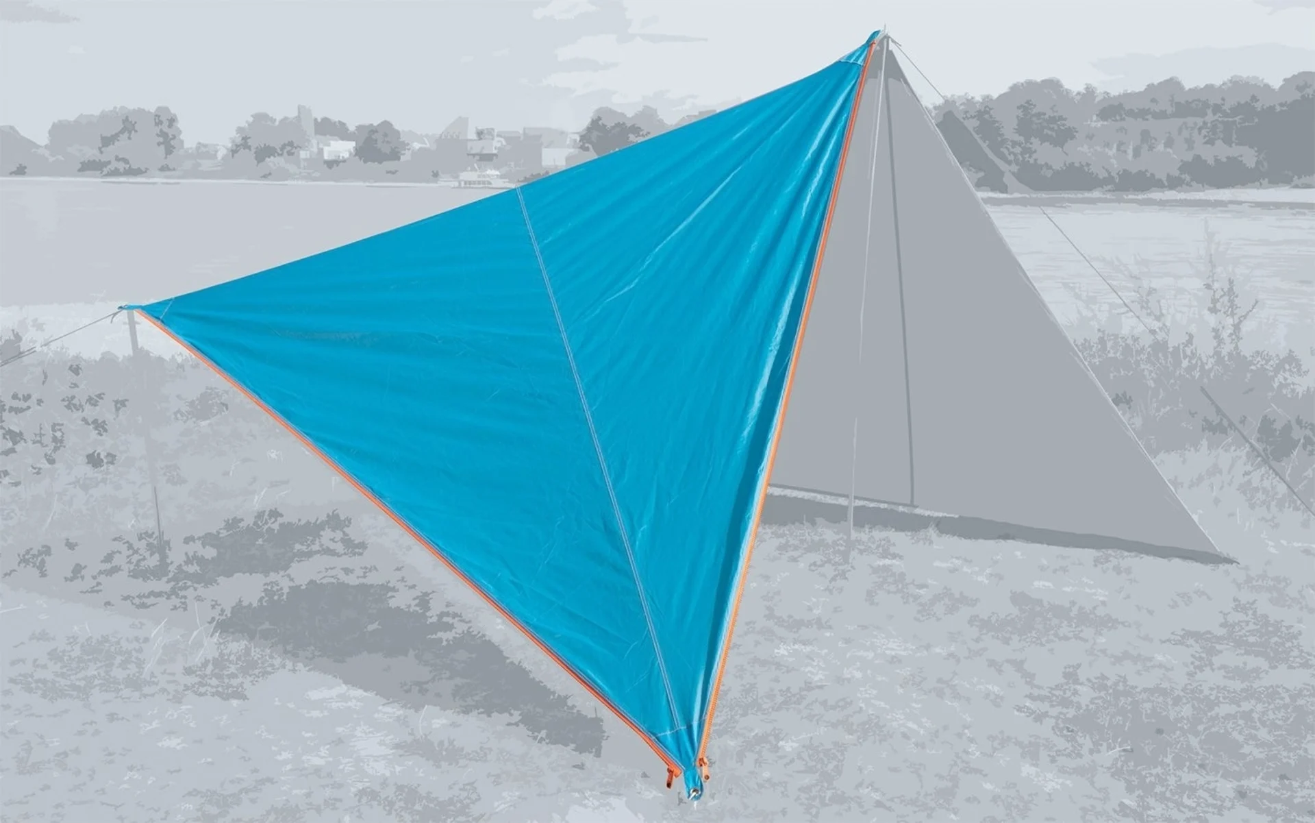 Bent Canvas Plain Single Tarp hawaiian ocean / zip