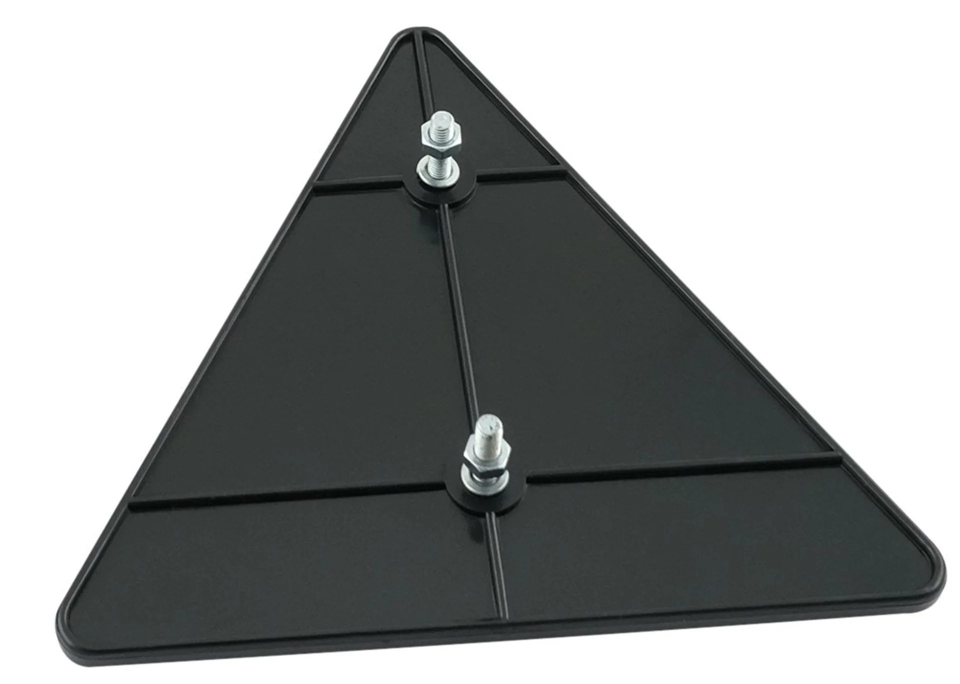 Dreieckrückstrahler mit 2 Befestigunsschrauben schwarzes Gehäuse, Lochabstand: 70 mm, Schrauben M5 18 mm