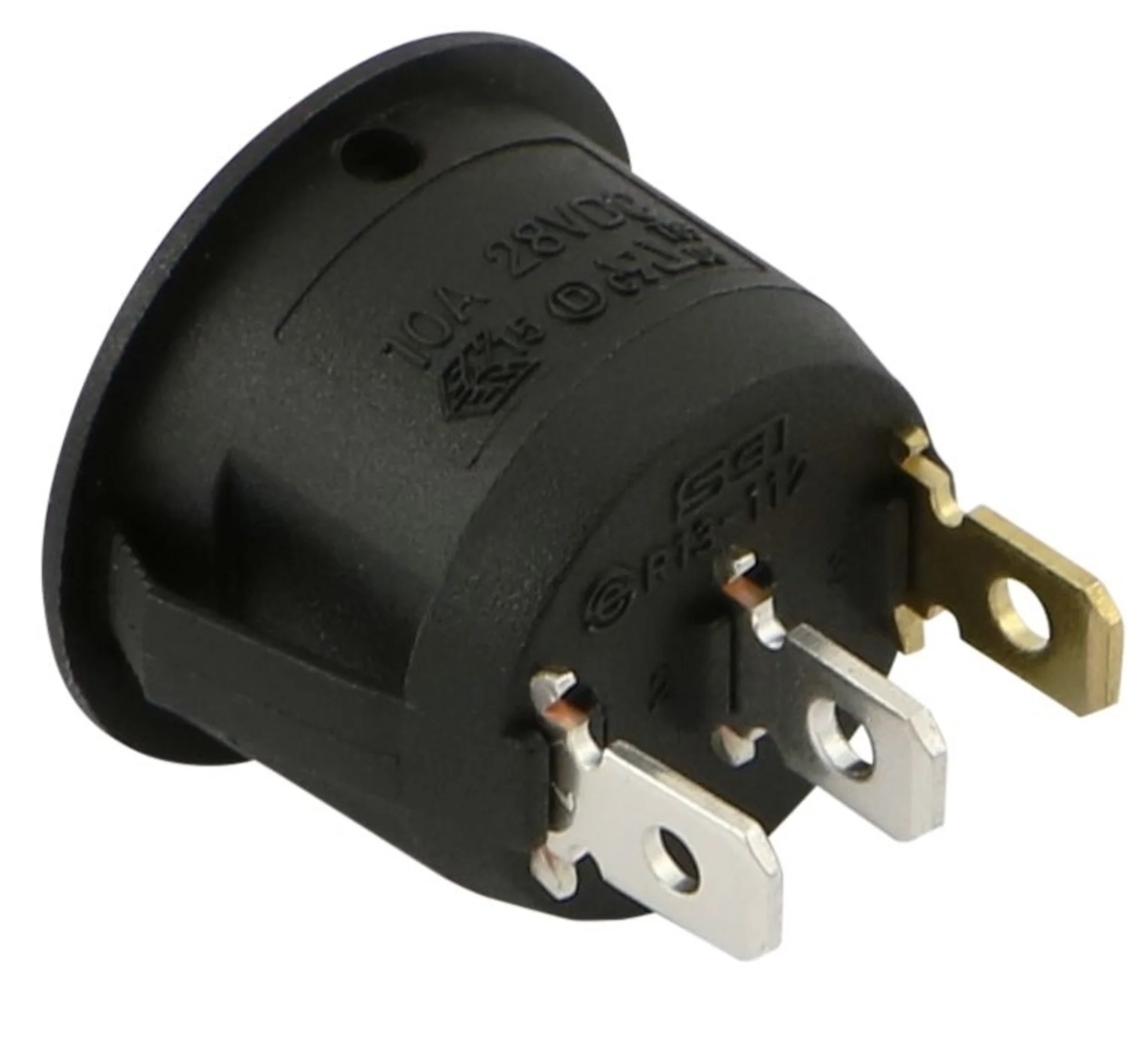 Interrupteur rond avec LED verte marche/arrêt 12/24V