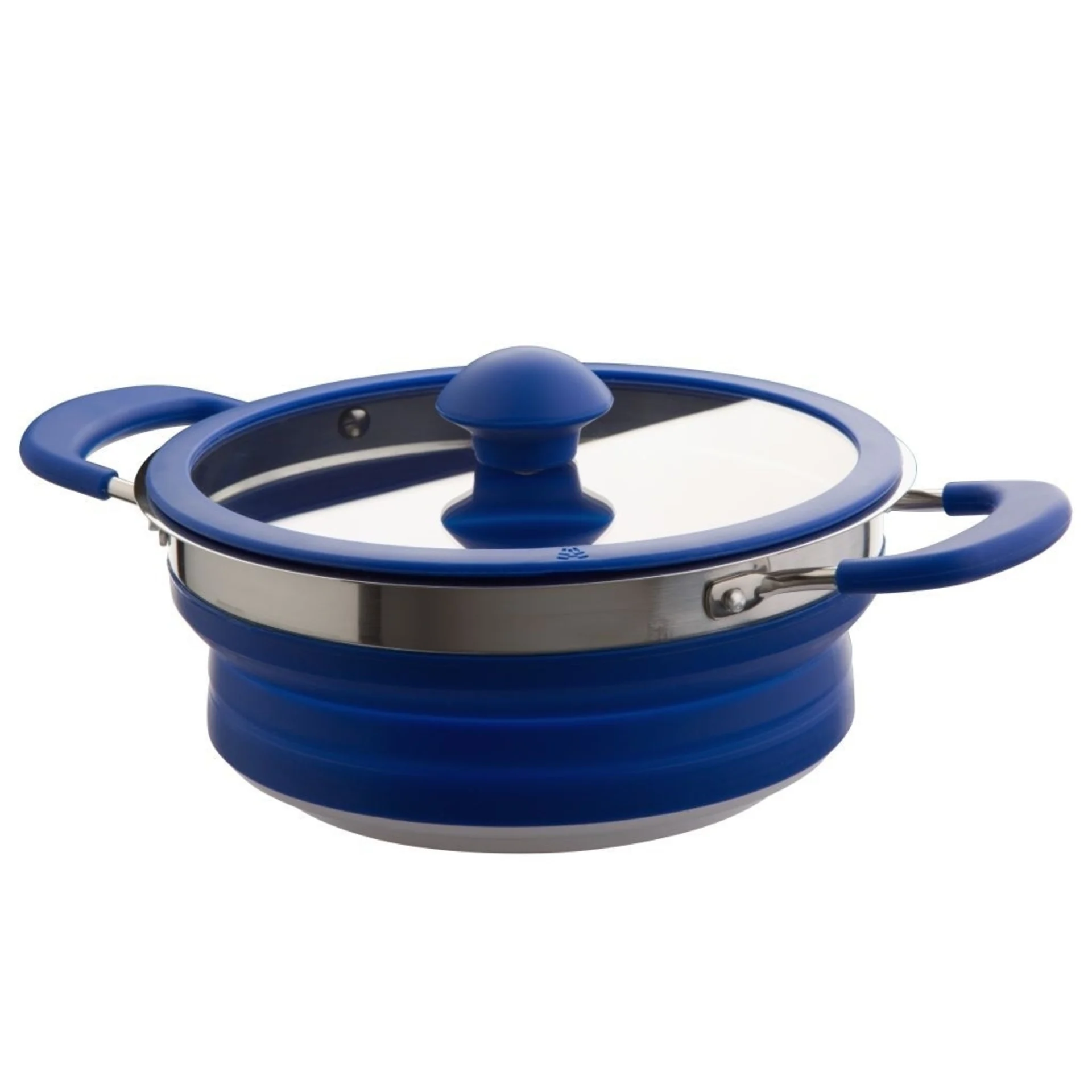 Berger Falt-Topf mit Deckel 1,7 Liter blau / silber