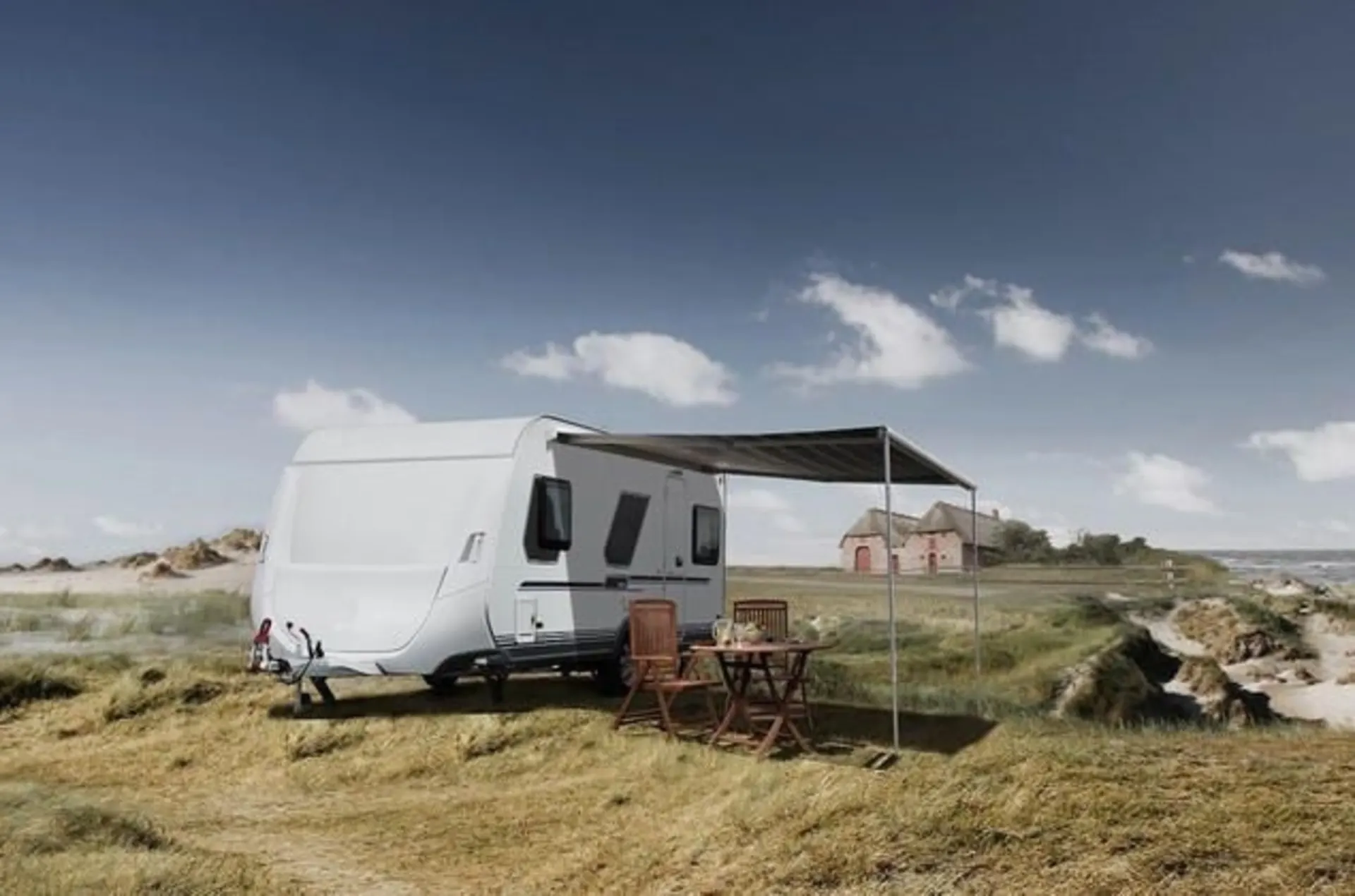 Thule Omnistor 4900 Markise 4.5m Mystic Grau mit weissem Gehäuse