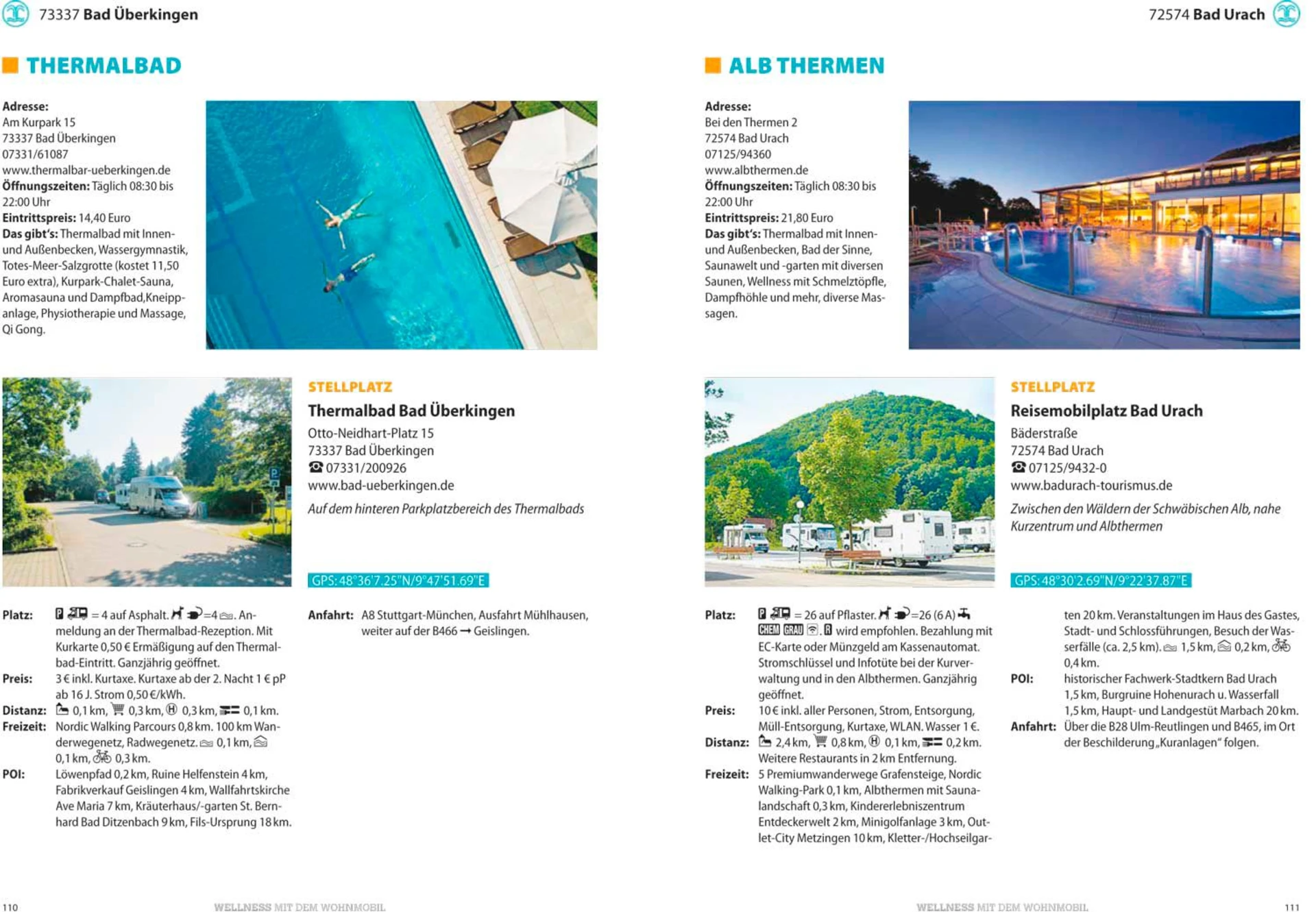 Guide des plus beaux emplacements Thermes - Bien-être en camping-car