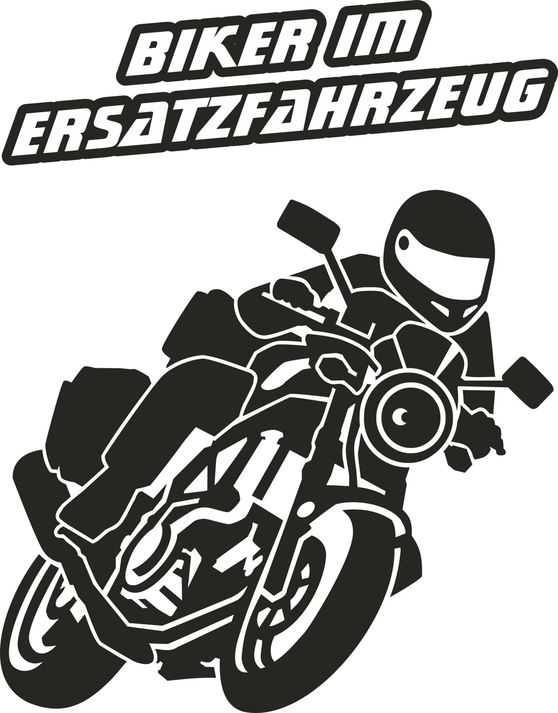 Schütz Aufkleber Biker im Ersatzfahrzeug 115 x 115 x 0,1 mm
