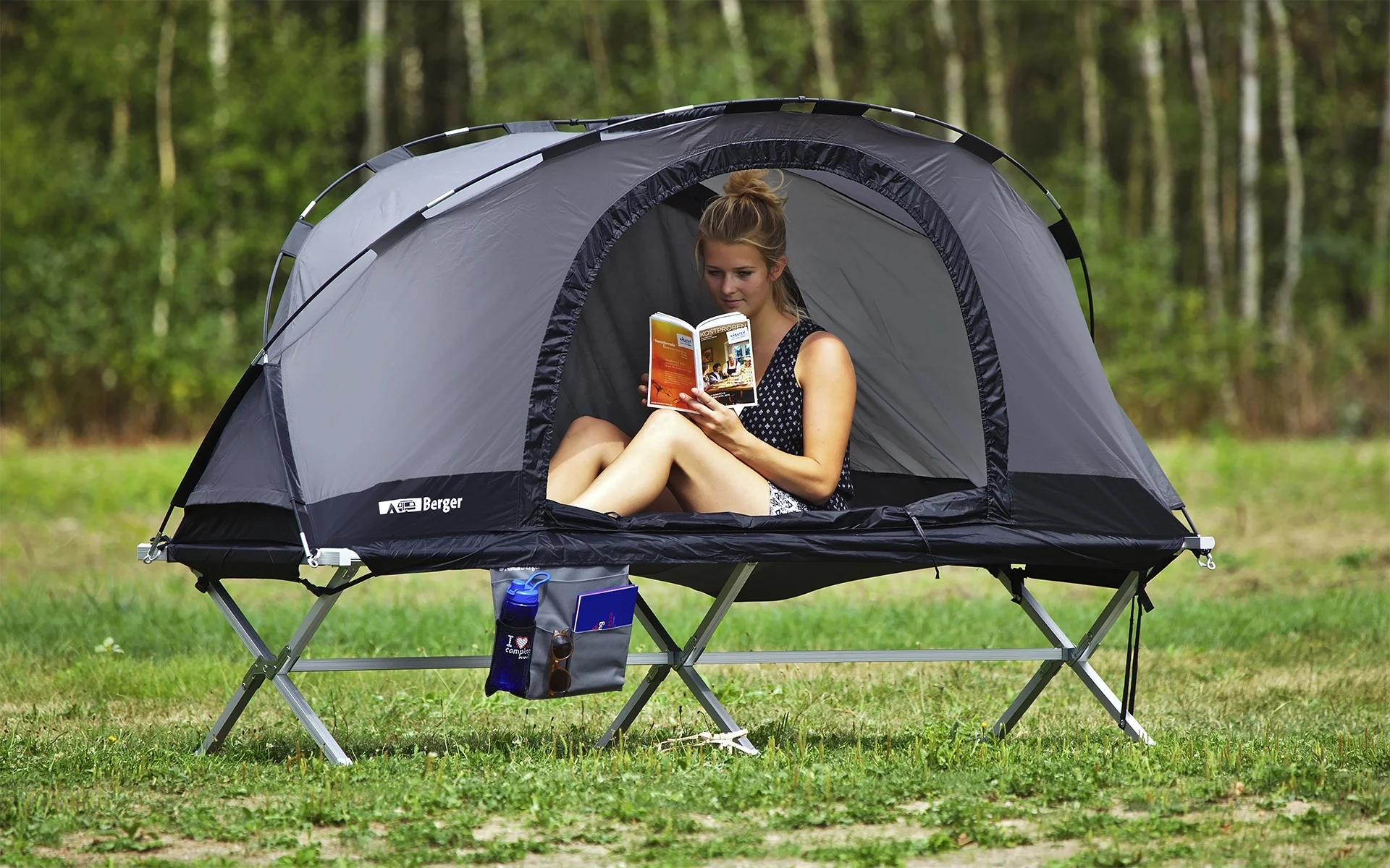 Tente moustiquaire Berger pour lit de camp 210 x 75 x 105 cm gris