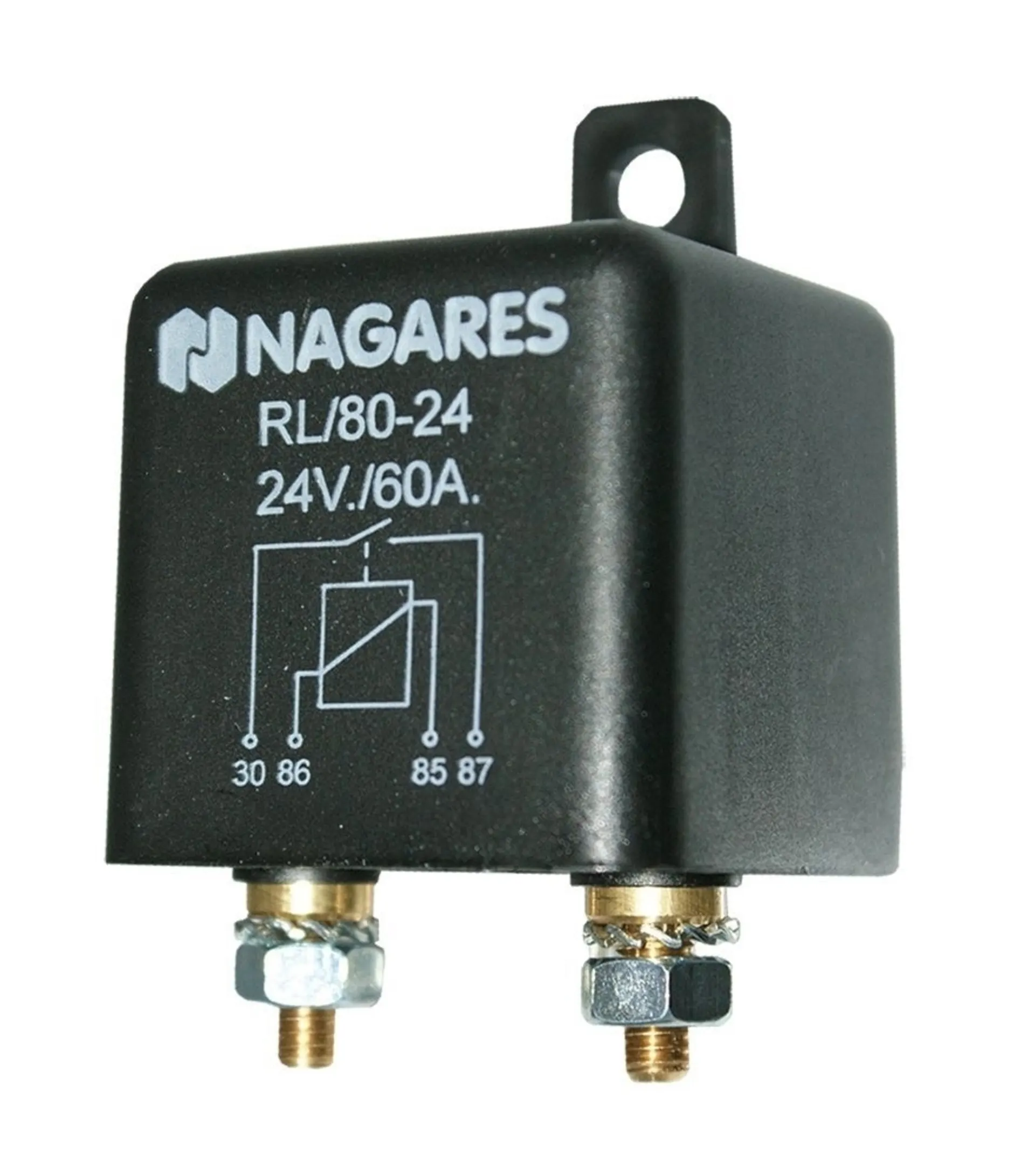 Hochleistungsrelais 24V 60A Schliesser 0 - 1, 2 x M6