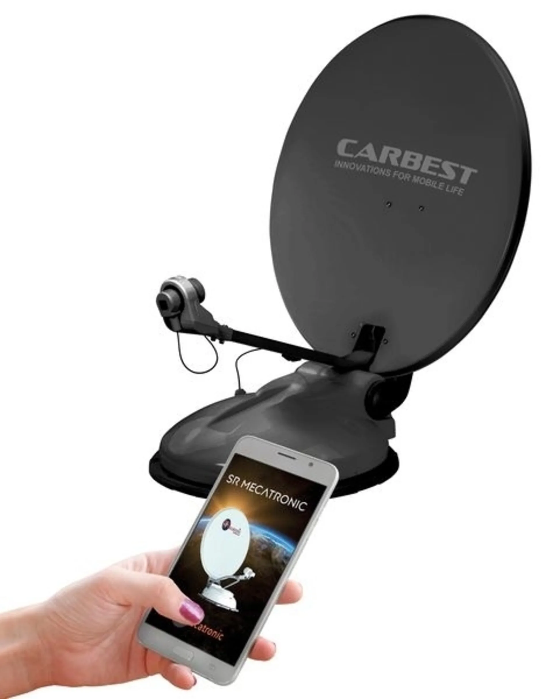 Carbest Travelsat 2 Sat-Anlage mit Bluetooth, 68 cm, Anthrazit