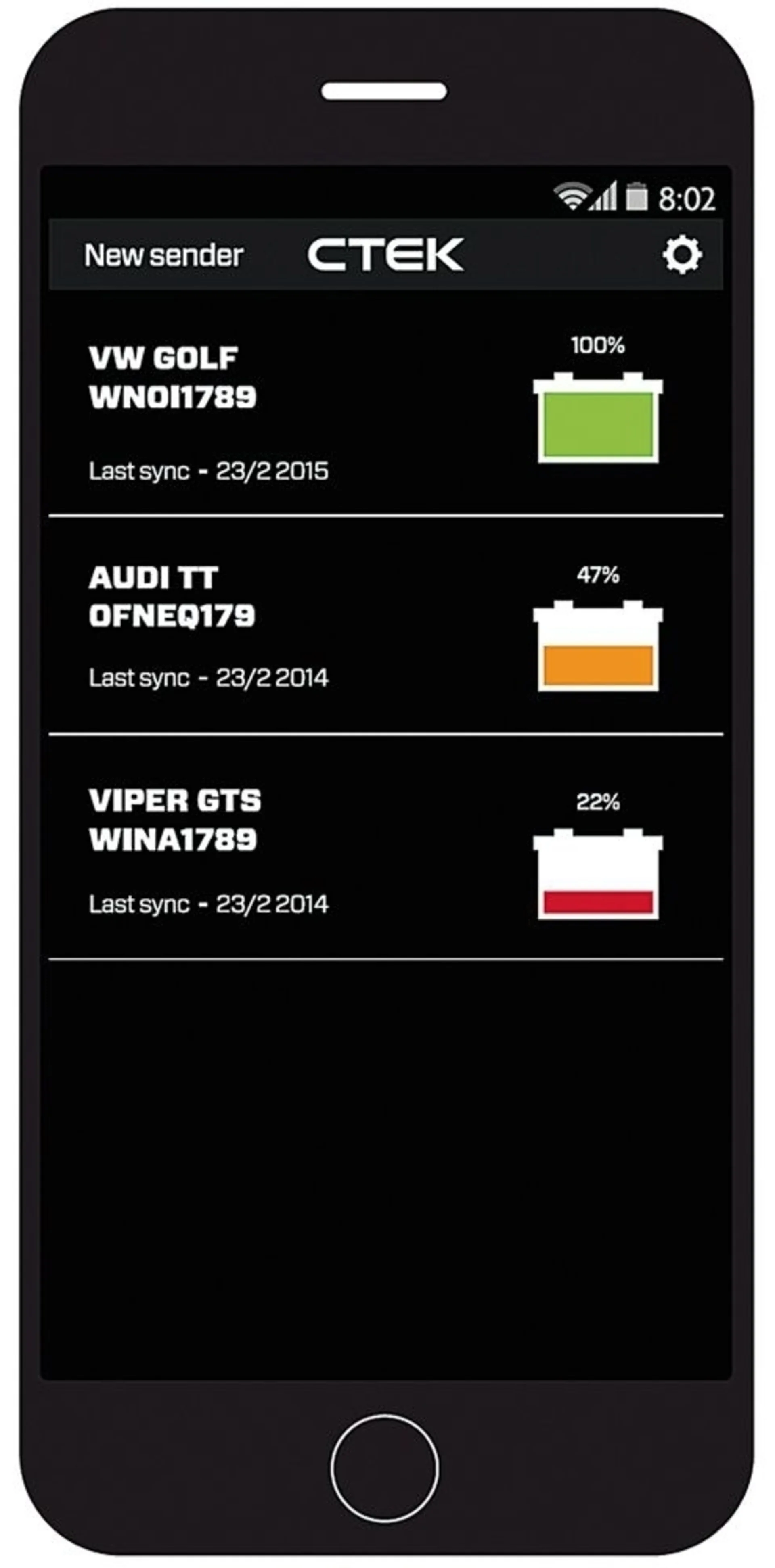 CTEK - Batterie-Monitor 12V für Smartphones