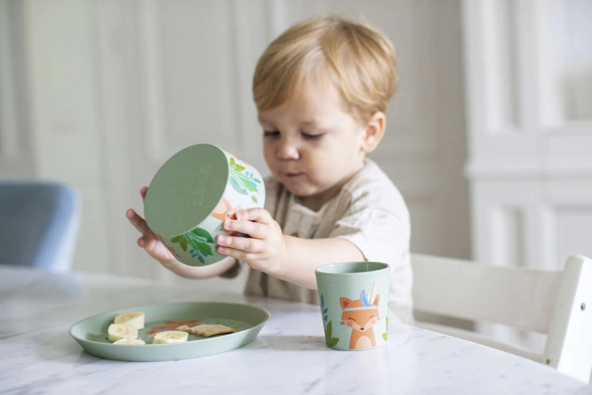 Koziol Organic Kids Set Kindergeschirr Set 3-tlg. Green