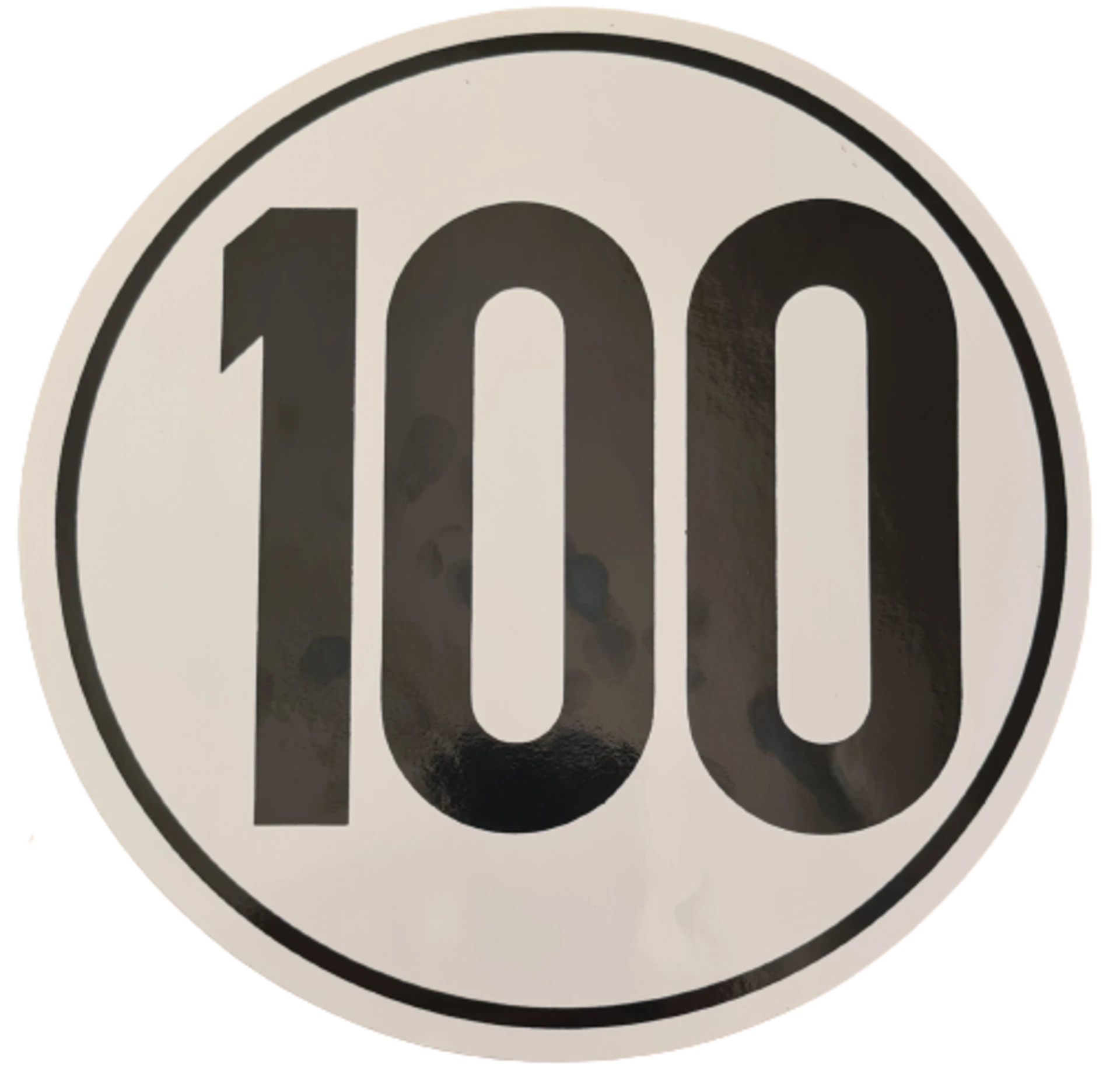 100 kmh Schild Aufkleber, selbstklebend