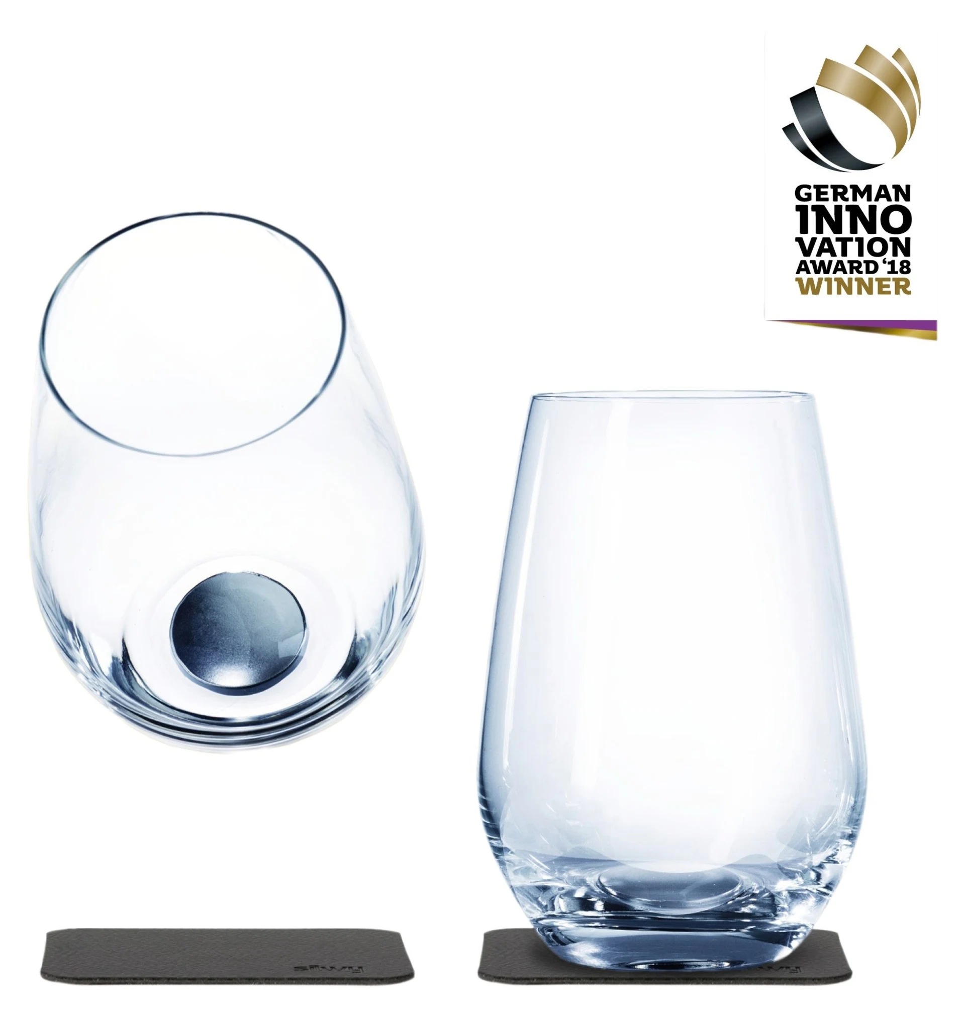 Silwy Magnet-Kristallgläser mit Untersetzer 4-tlg. (400 ml)