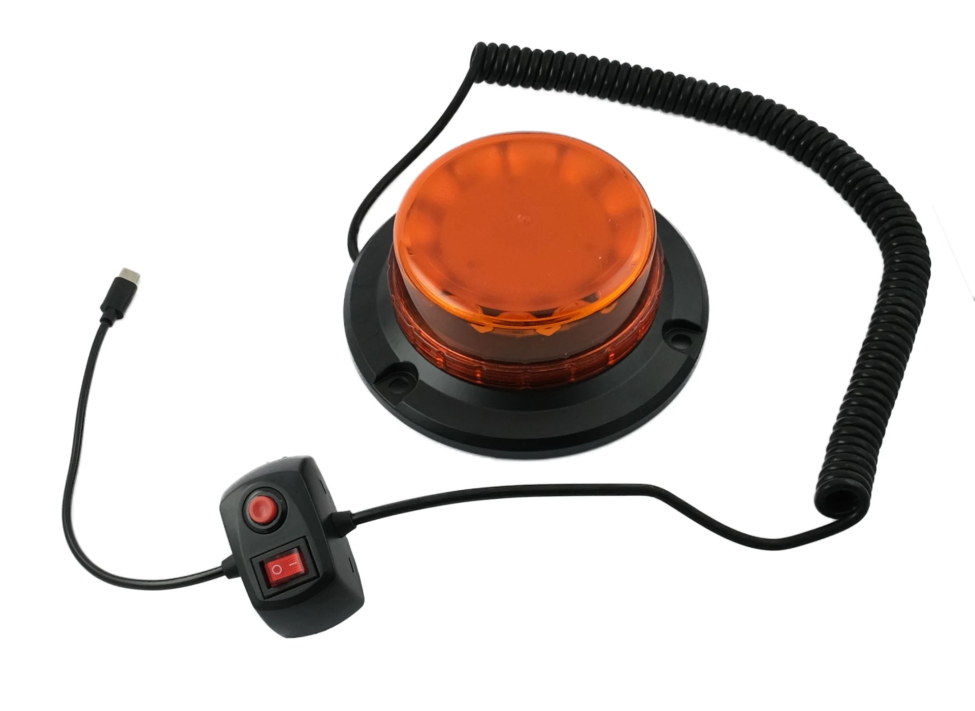 LED-Rundumleuchte NICAR 12/24 V, mit USB-C Anschluss, sehr kompakt ø 149 × 57 mm, 12/24 V 12 × 3 W 1.8 A