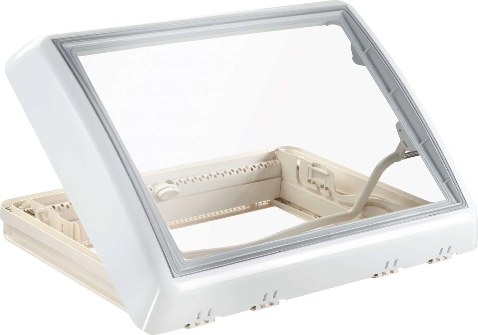 Dometic Midi Heki Style 700 x 500 mm Dachfenster weiß mit Hebel / mit Zwangsbelüftung