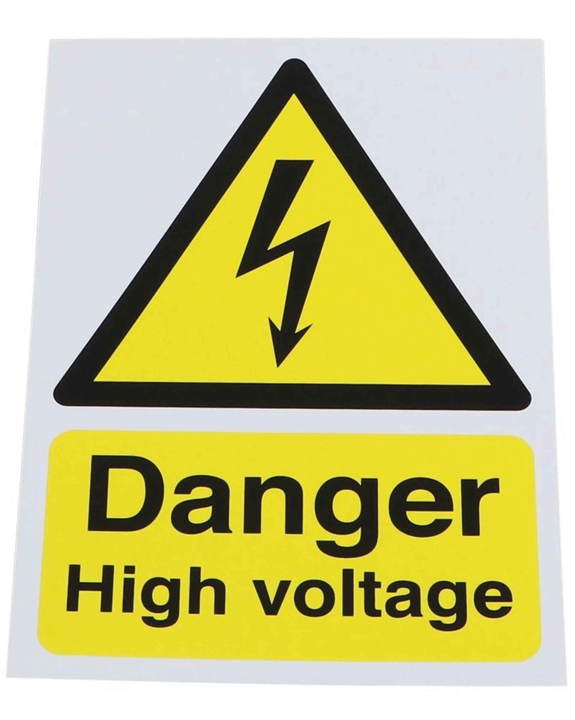 Warnschild, DANGER HIGH VOLTAGE ! für Arbeiten an Hybrid- und Elektrofahrzeugen Warnschild, DANGER HIGH VOLTAGE ! für Arbeiten an Hybrid- und Elektrofahrzeugen