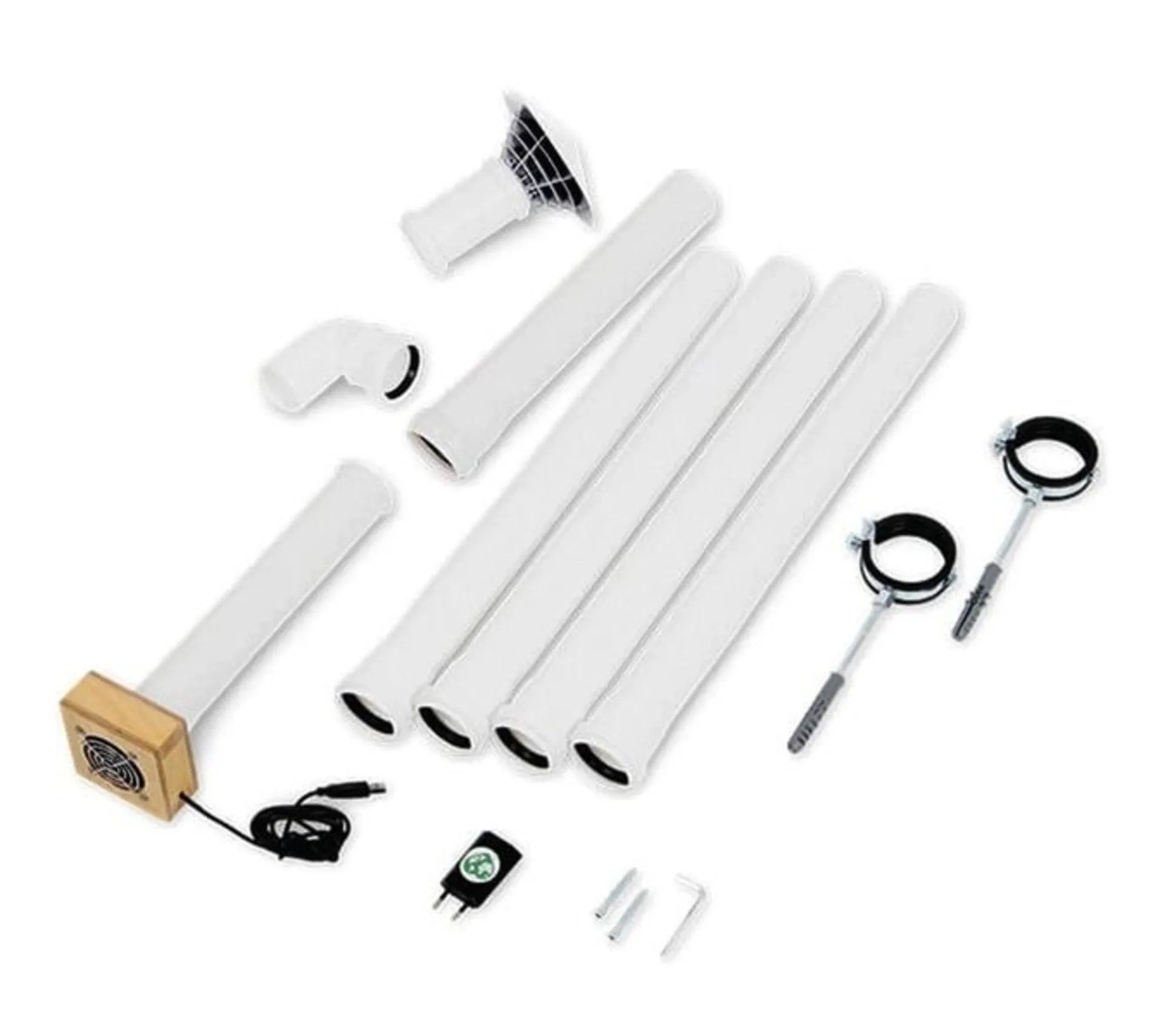 Elektrisches Abluftsystem für TROBOLO Trenntoilette mit 2m Abluftleitungen