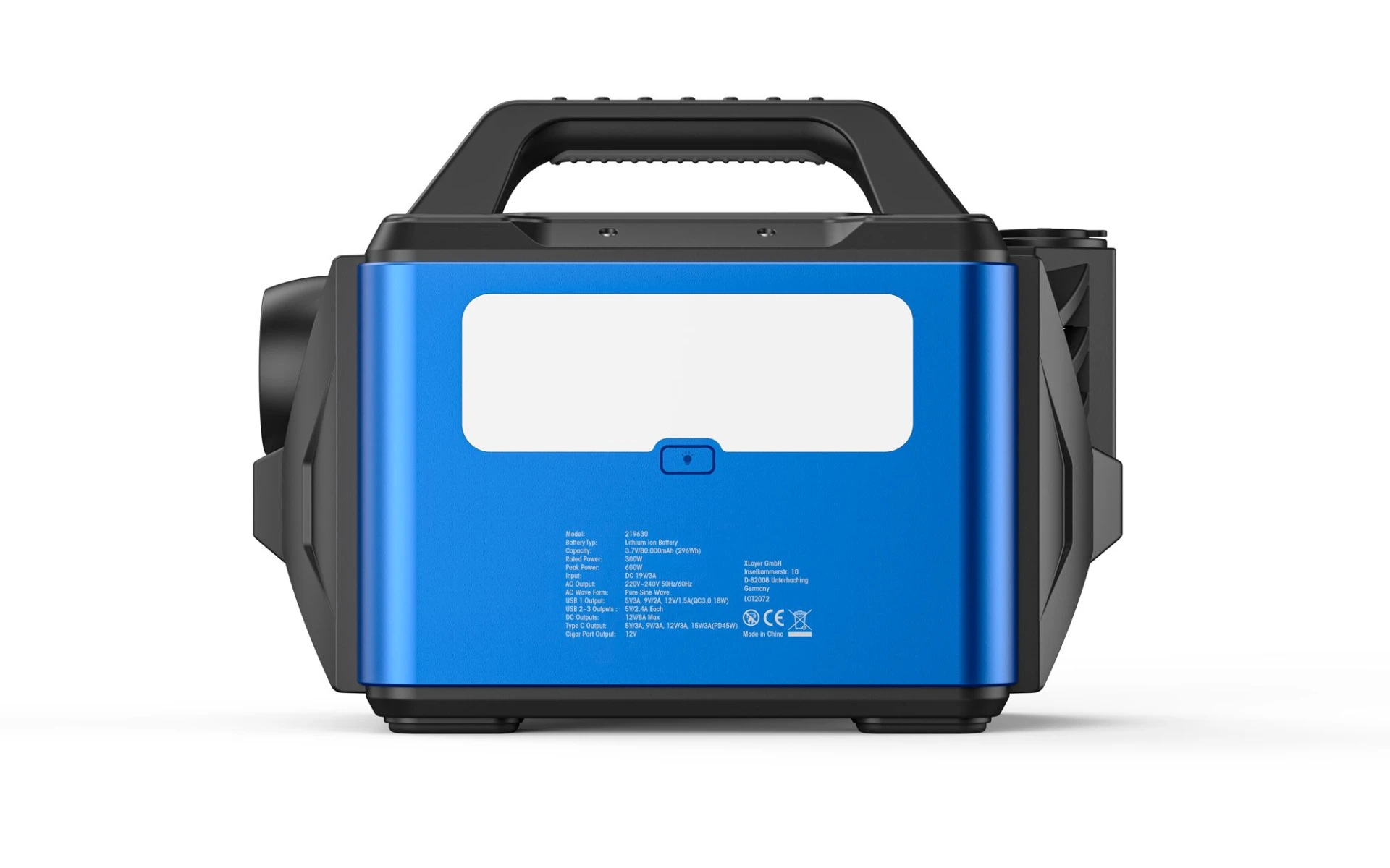 XLayer Mobile Powerstation 300W Black/Blue 80.000 mAh