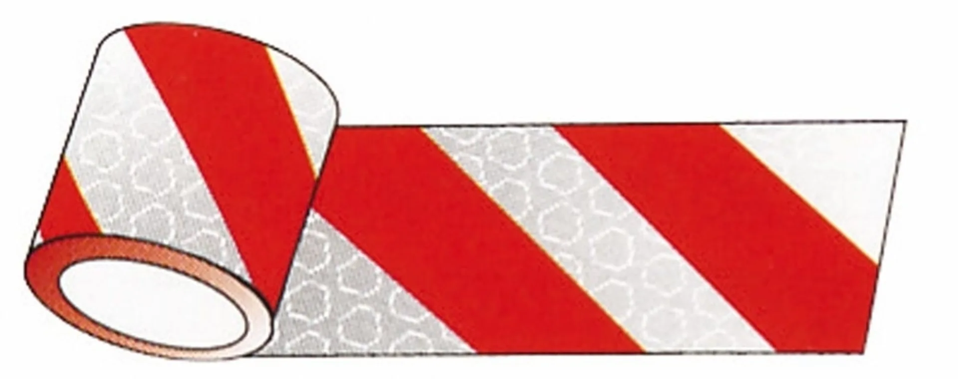 Ruban adhésif réfléchissant rouge/blanc 45.7m x 141mm Ruban adhésif réfléchissant rouge/blanc 45.7m x 141mm