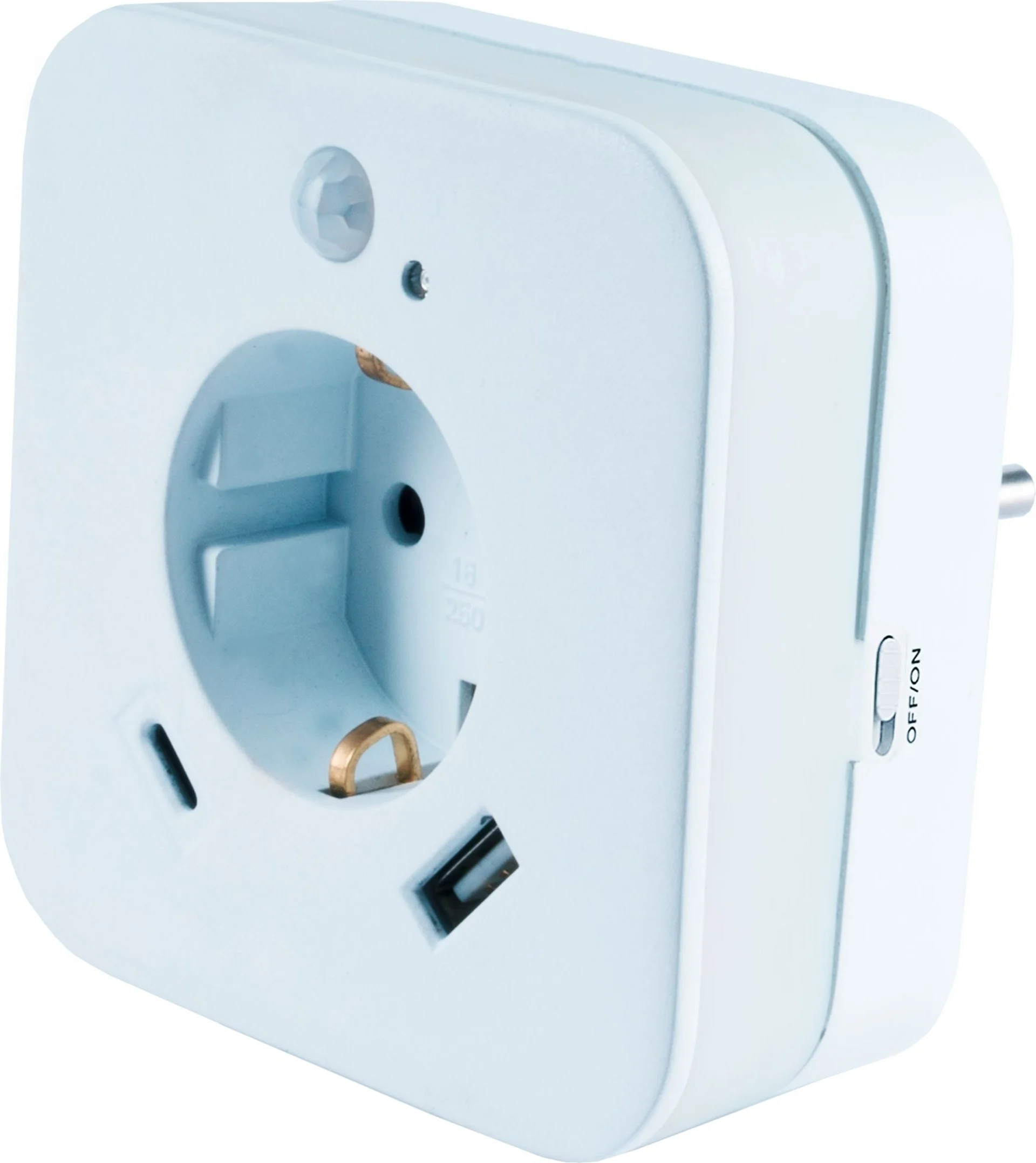 InnTec LED Nachtlicht SLED02C mit Bewegungssensor / Steckdose / USB-A / USB-C weiß