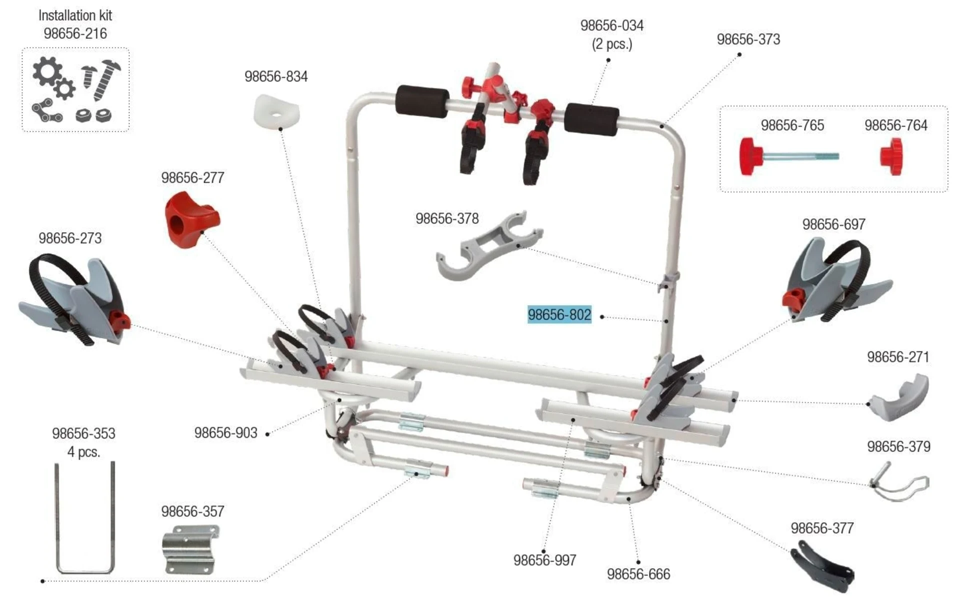 Kit de structure latérale Fiamma compatible avec le Carry Bike Caravan XL A Pro 200 / Caravan XL A Pro 200 E-Bike - Couleur : rouge - Référence Fiamma : 98656-802 Kit de structure latérale Fiamma compatible avec le Carry Bike Caravan XL A Pro 200 / Caravan XL A Pro 200 E-Bike - Couleur : rouge - Référence Fiamma : 98656-802