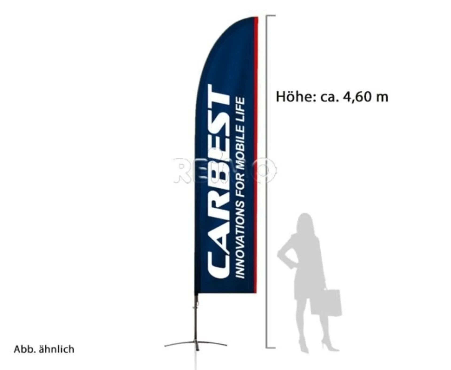 Carbest Squareflag Komplettsystem (gross, Höhe 460cm)