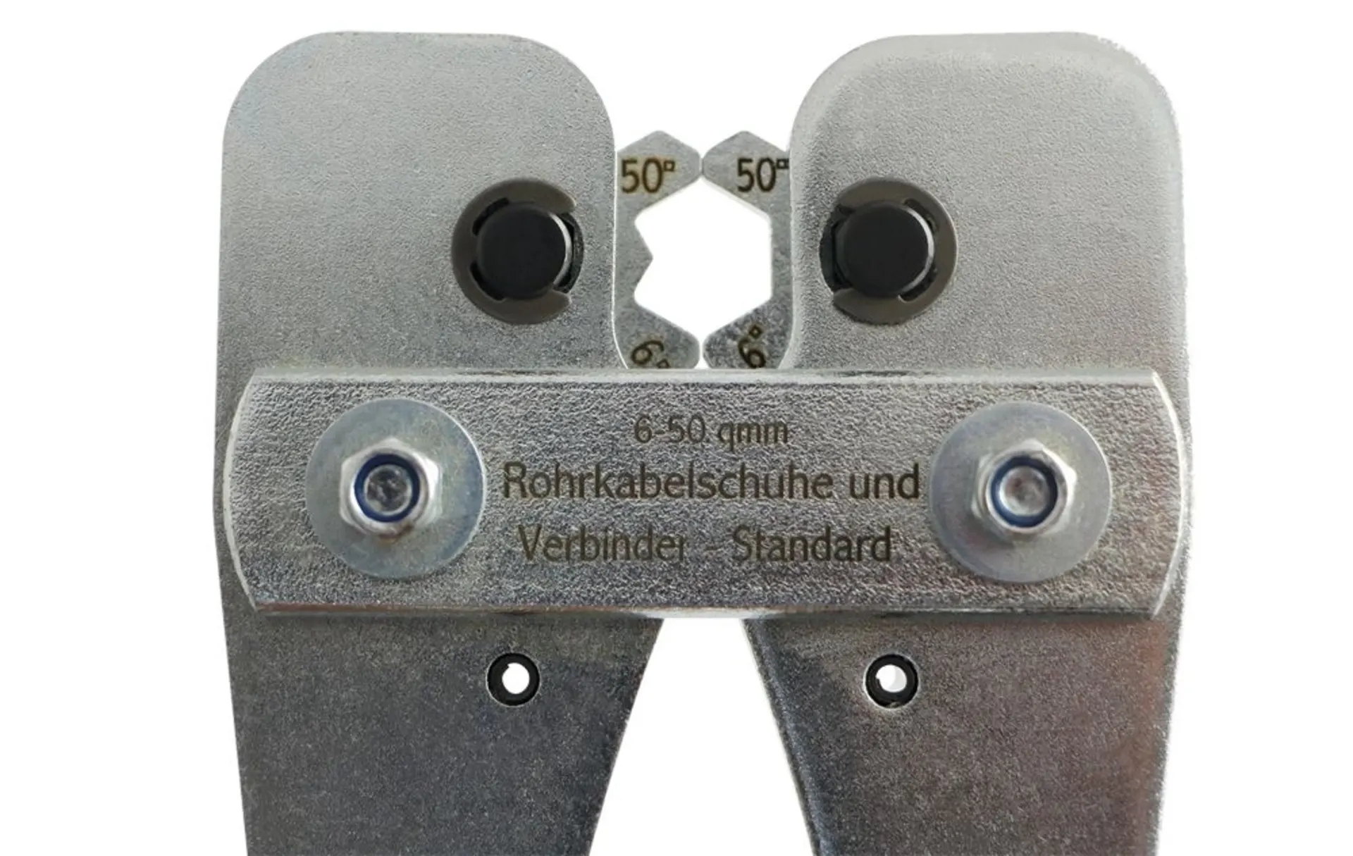 Presszange f. Rohrkabelschuhe 6-50mm2 6-50mm2, hexagonale Pressung, leicht einstellb. Presszange f. Rohrkabelschuhe 6-50mm2 6-50mm2, hexagonale Pressung, leicht einstellb.