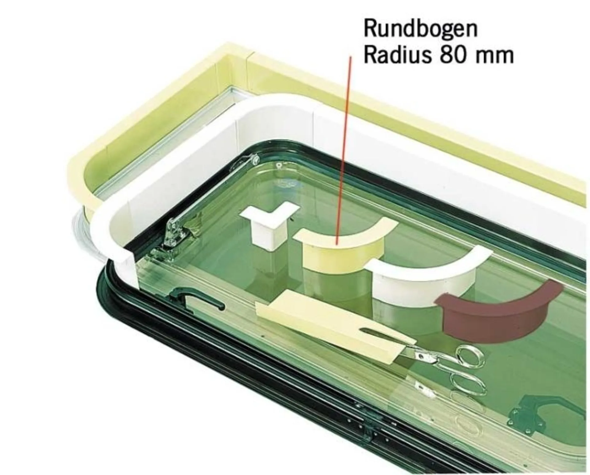 Fensterabdeckprofil / Fensterrahmen - Rundbogen 80 °
