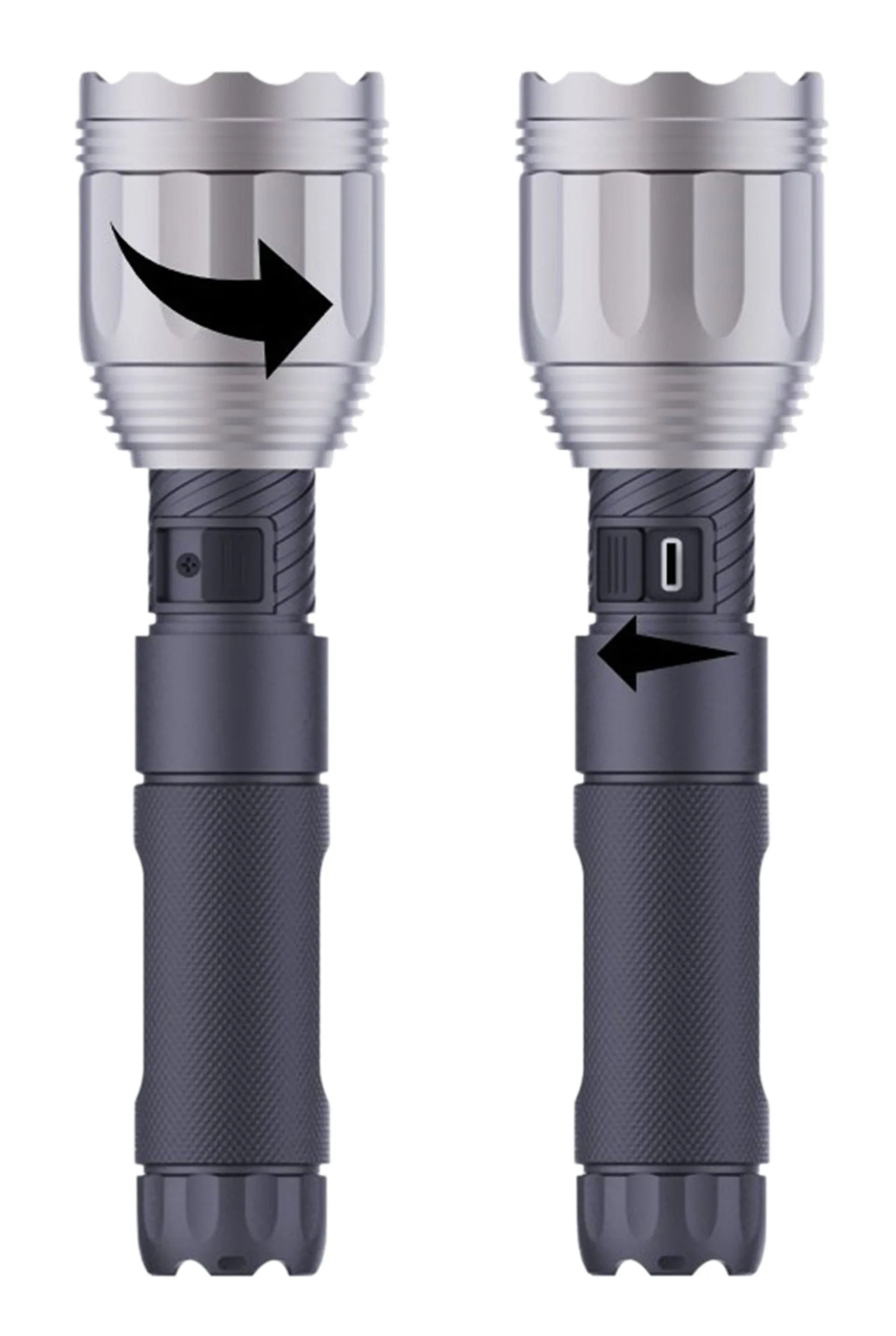 Lampe de poche LED SPOT PRO LONG RANGE rechargeable, puissante, pour un éclairage de près et de loin jusqu'à 1 000 m !