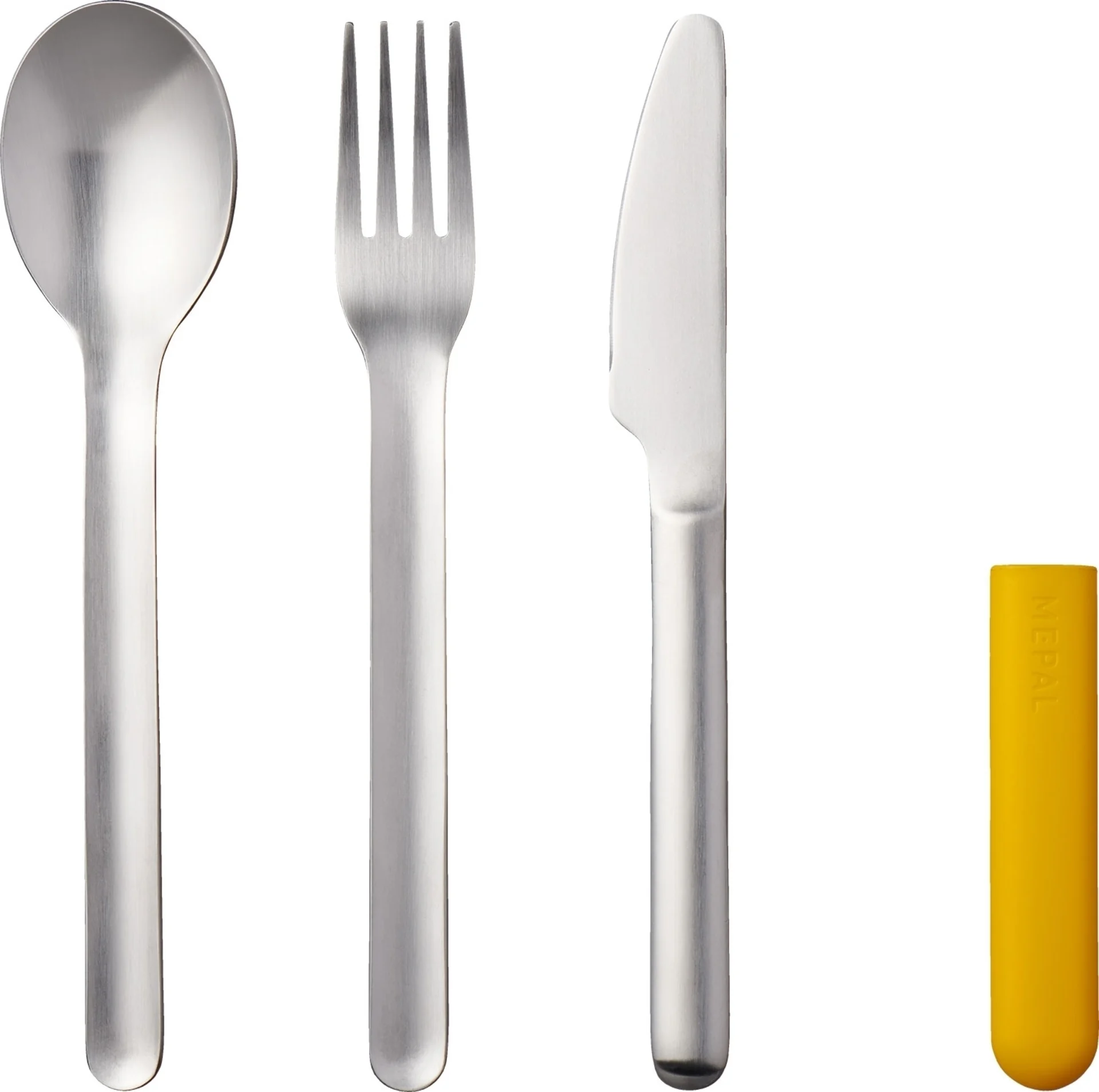 Mepal Bloom set de couverts en acier inoxydable incl. housse plastique 3 pcs Pebble Yellow Mepal Bloom set de couverts en acier inoxydable incl. housse plastique 3 pcs Pebble Yellow