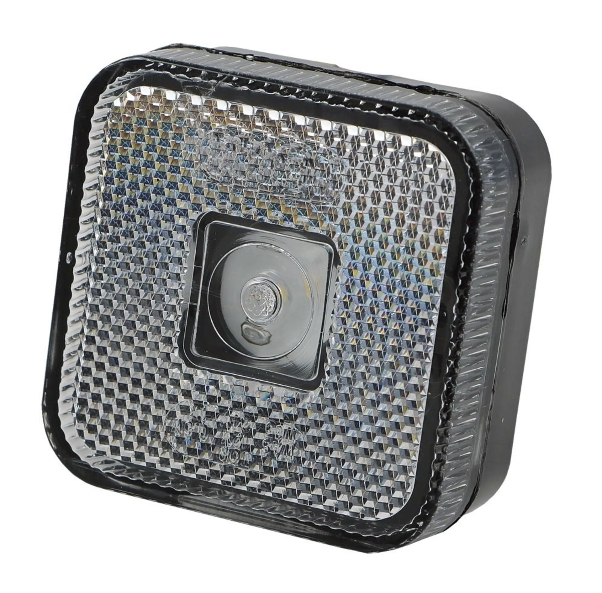 WAS - LED-Positionsleuchte weiss 65x65mm LED 12/24V mit Rückstrahler