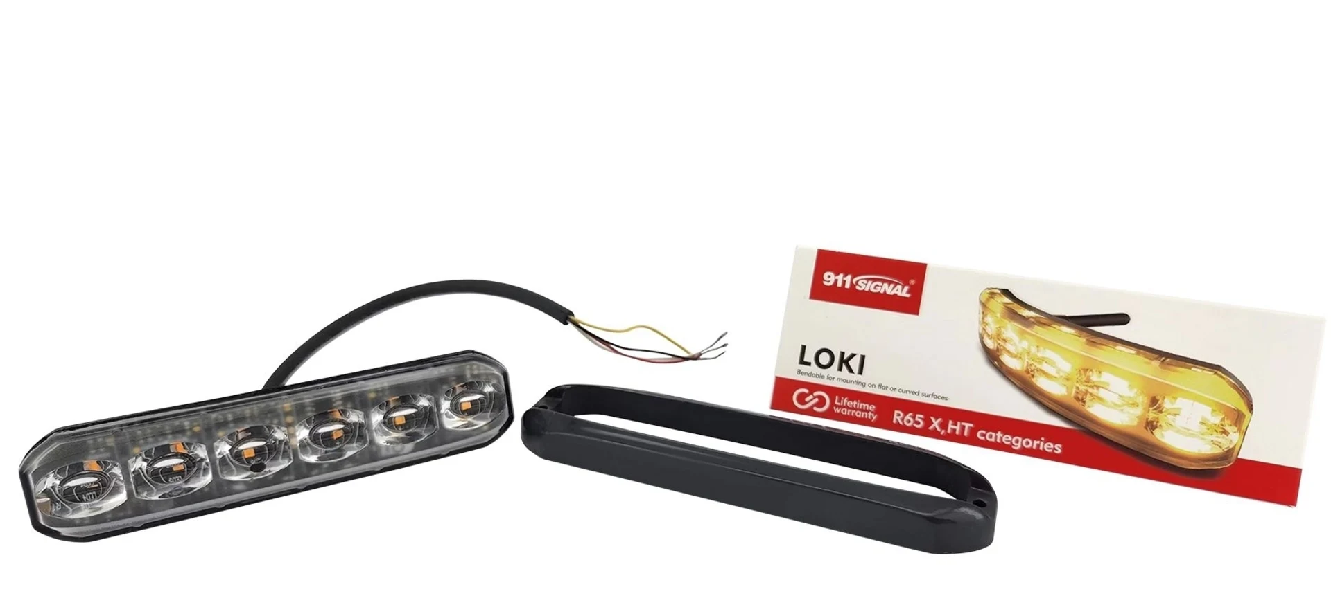 Lampe flash à LED, jaune, ECE- R65, silicone