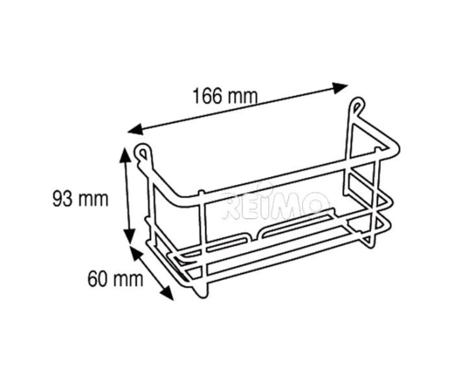Verchromte Wandablage mit integriertem Shampoohalter