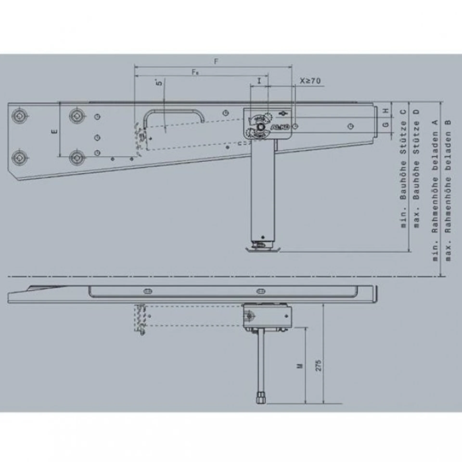 AL-KO ClickFix mechanische Hubstütze 310 - 424 mm