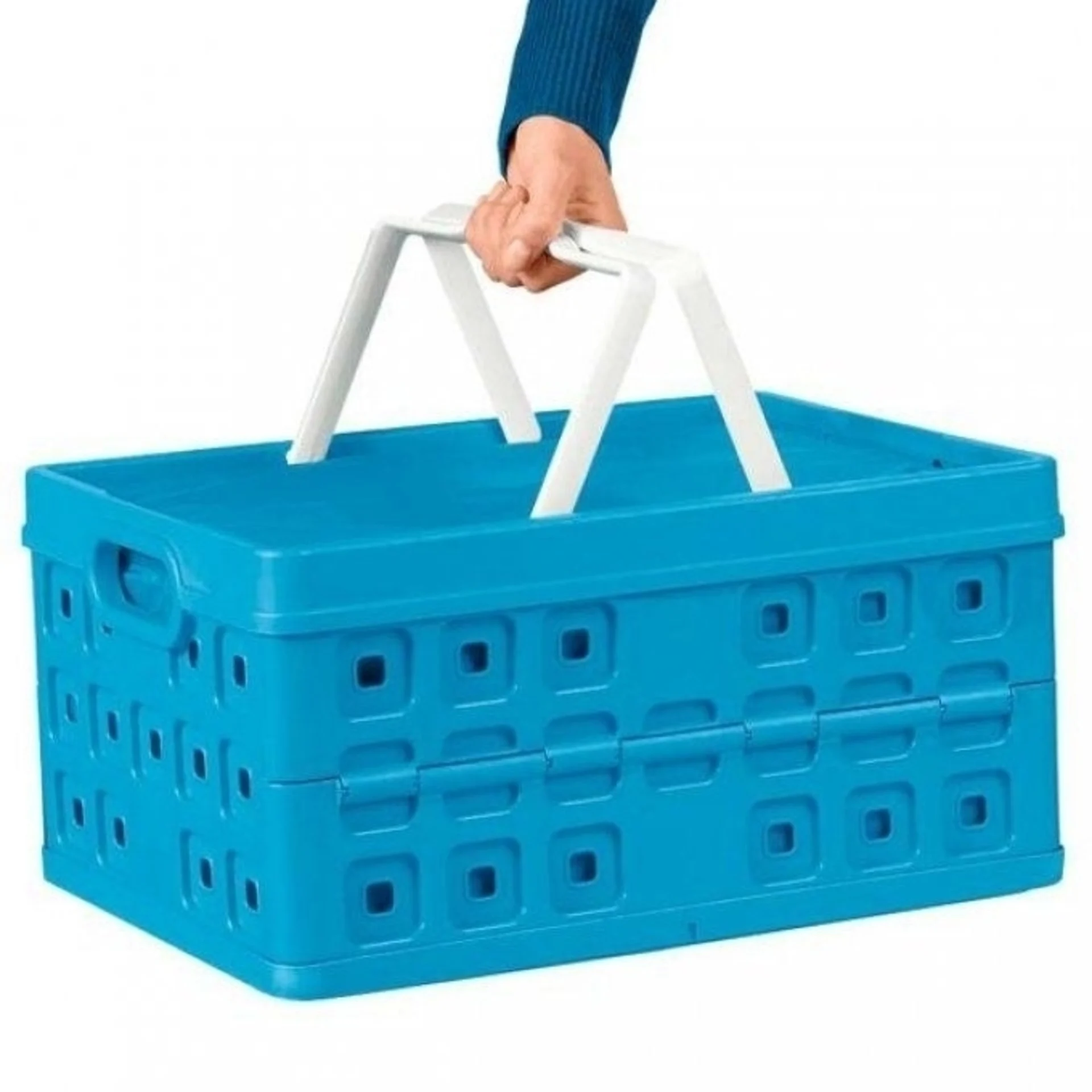 Boîte pliante 32L avec sac isotherme, bleu/blanc