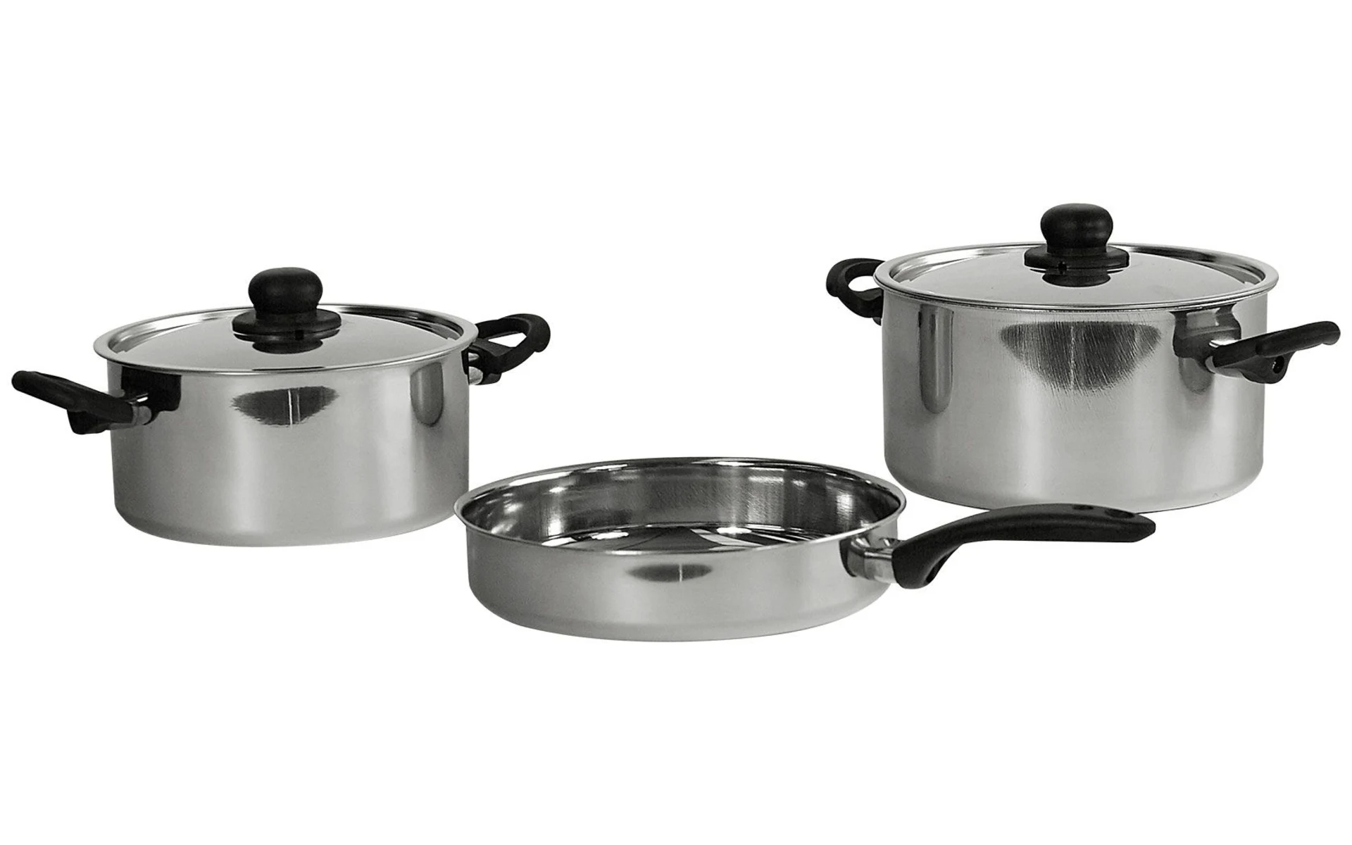 Berger Set de casseroles en acier inoxydable argenté 5 pièces