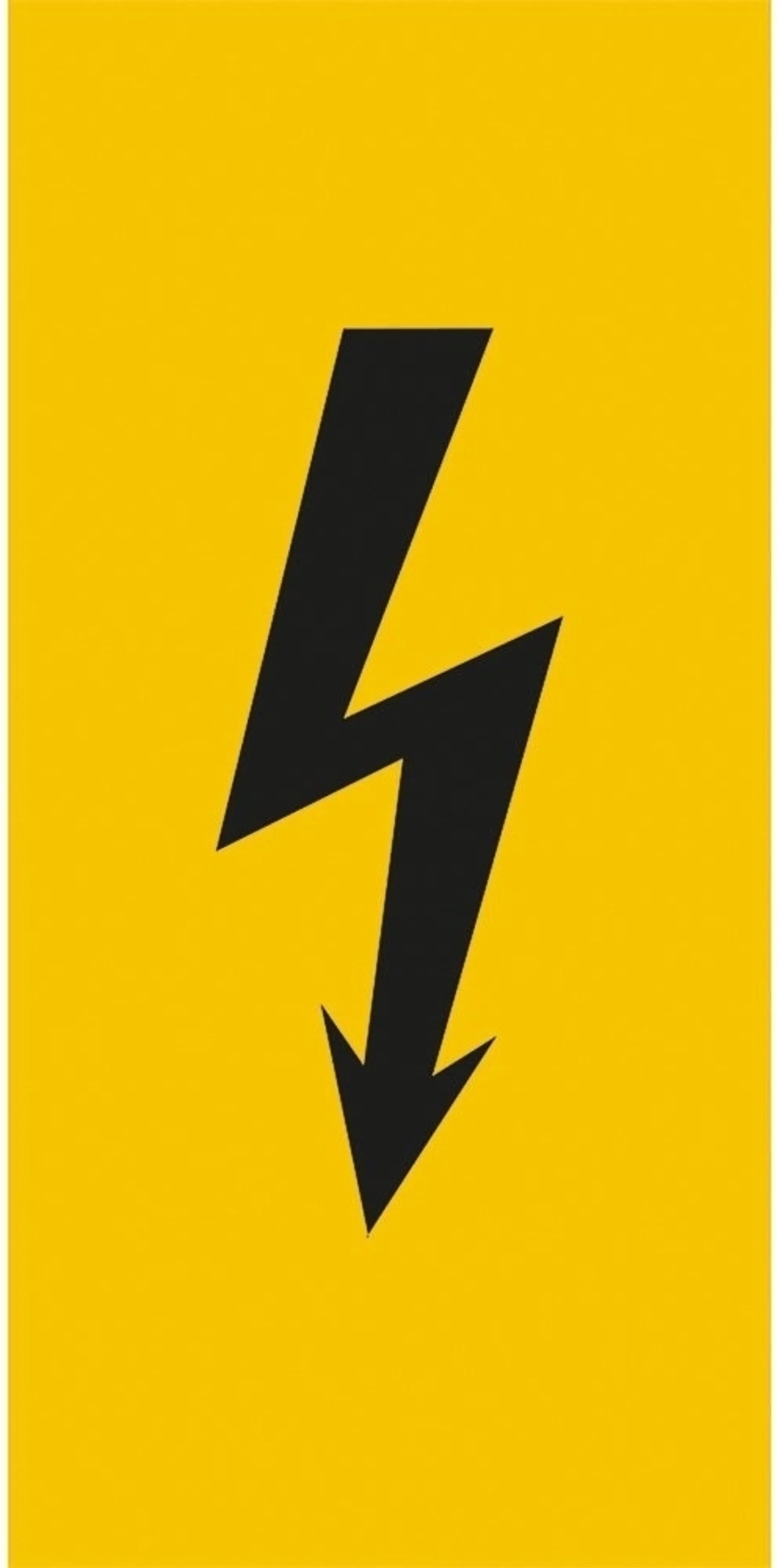 Warnschild Blitz (schwarz) 52x105mm selbstklebende Sicherheits-Kennzeichnung