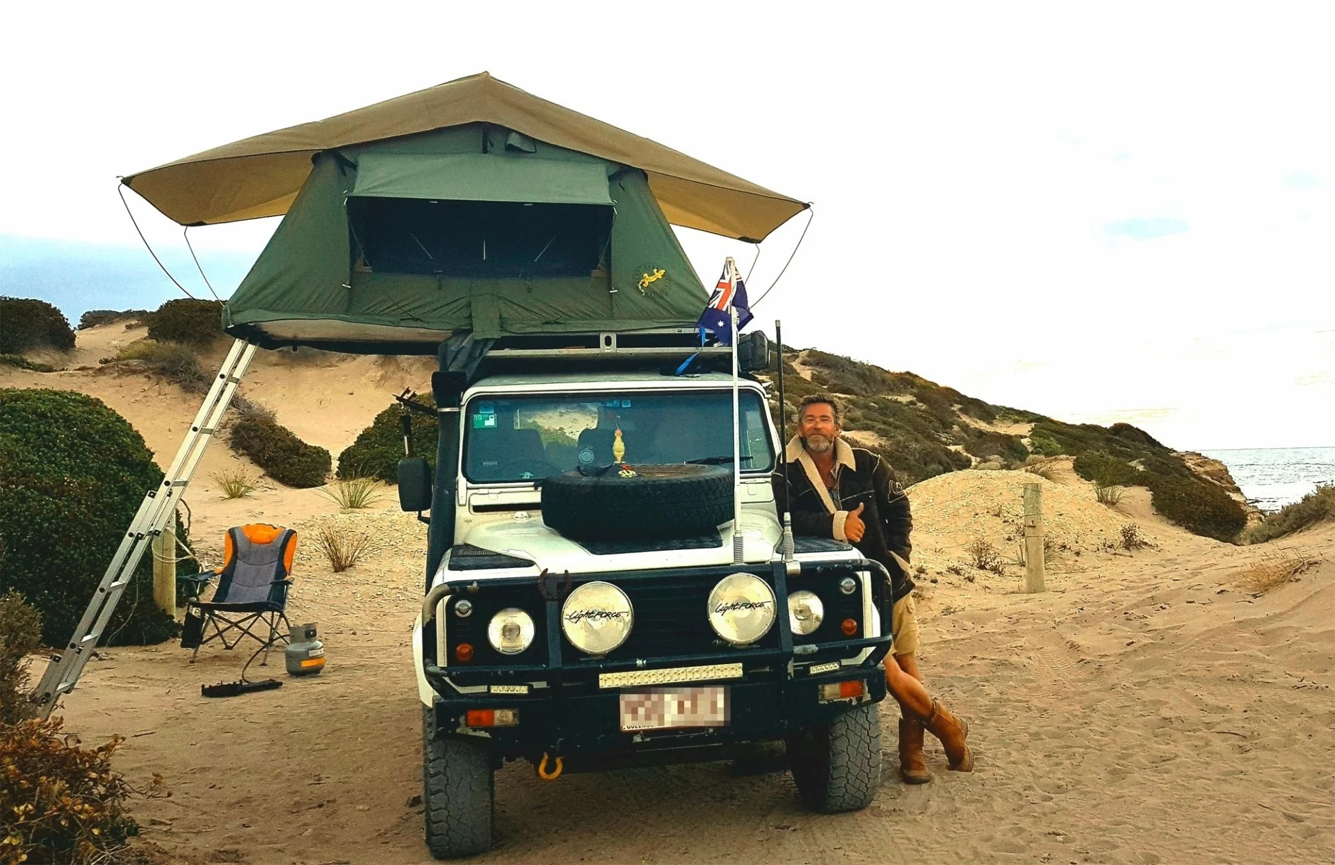 Gordigear Tanami Plus 140cm tente de toit pour 2 personnes avec espace de rangement 140 x 320 cm vert