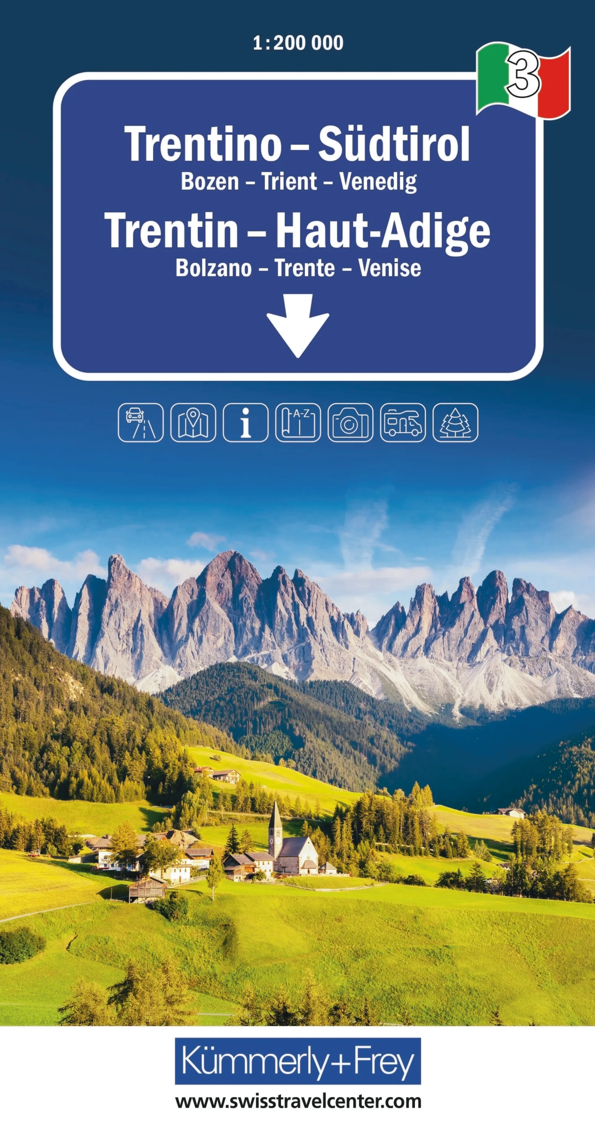 Trentino - Südtirol Nr. 03 Regionalstrassenkarte 1:200 000